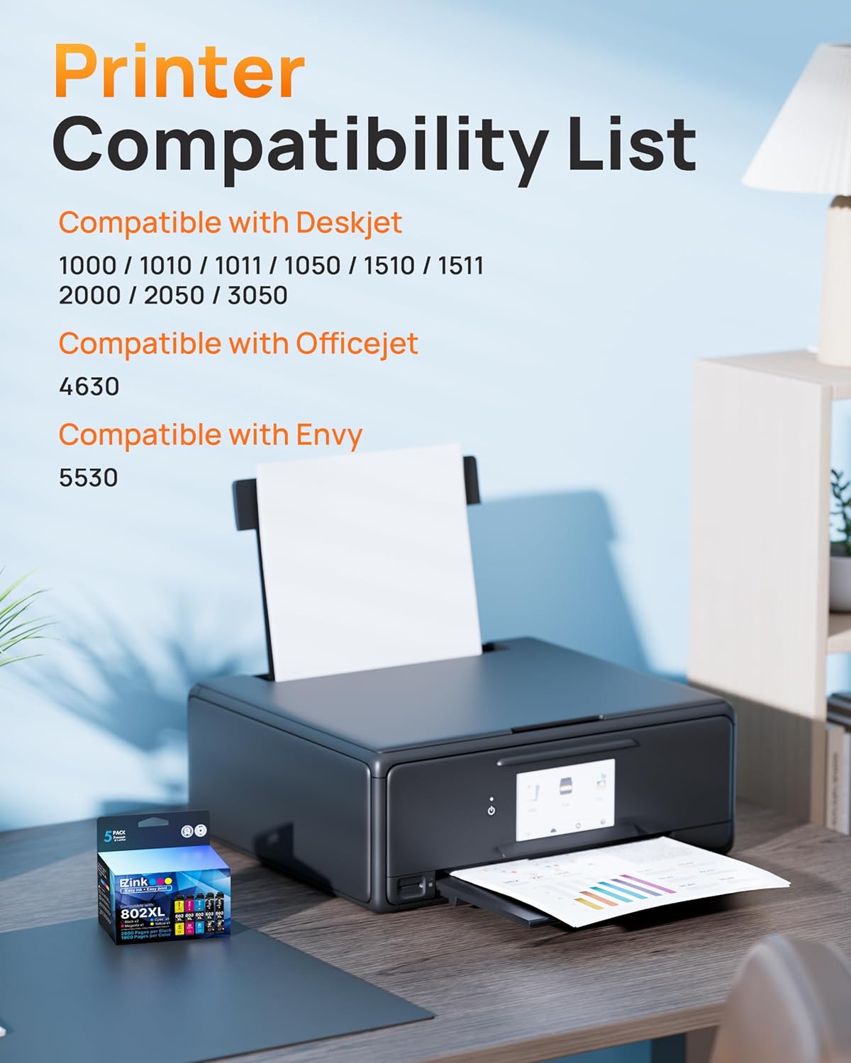 E-Z Ink Remanufactured Ink Cartridge Replacement for Epson 802XL 802 T802XL T802 to use with Workforce Pro WF-4740 WF-4730 WF-4720 WF-4734 EC-4020 EC-4030 (1 Black, 1 Cyan, 1 Magenta, 1 Yellow)