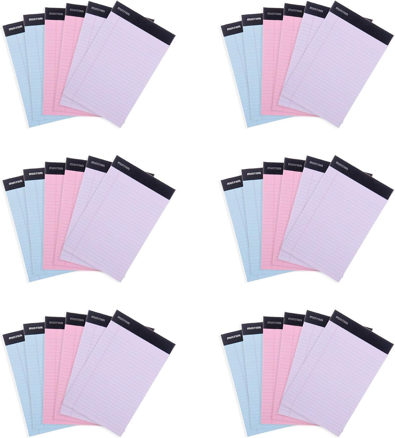 Mintra Office Legal Pads, ((xBasic, 5in x 8in, (Pastel), 36pk (6-6pks))
