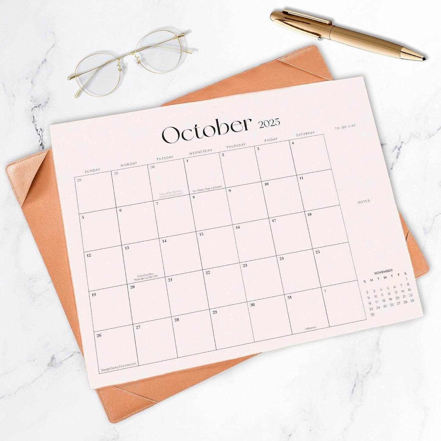Large Desk Calendar 2025-2026 with Desk Mat, Desktop Calendar Runs From July 2025 to December 2026, Desk Pad Calendar 22 x 17 Inch Perfect for Planning, Organizing, and Scheduling Your Life (Brown)