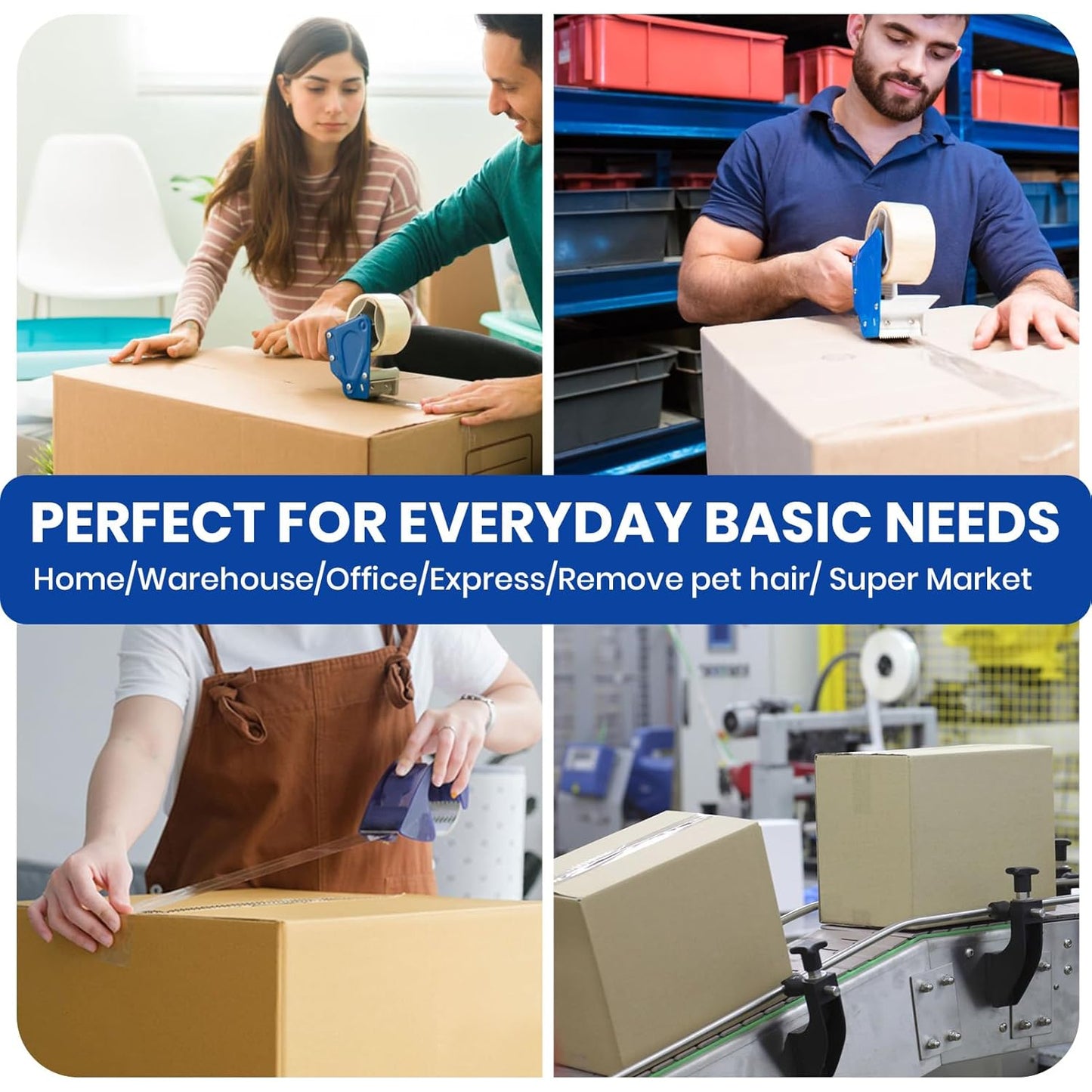 ADHES 36 Rolls Packing Tape with Dispenser Gun, 2.7 Mil Clear Shipping Tape Packaging Tape for Moving, Shipping and Packing, 1.88 Inch x 60 Yards