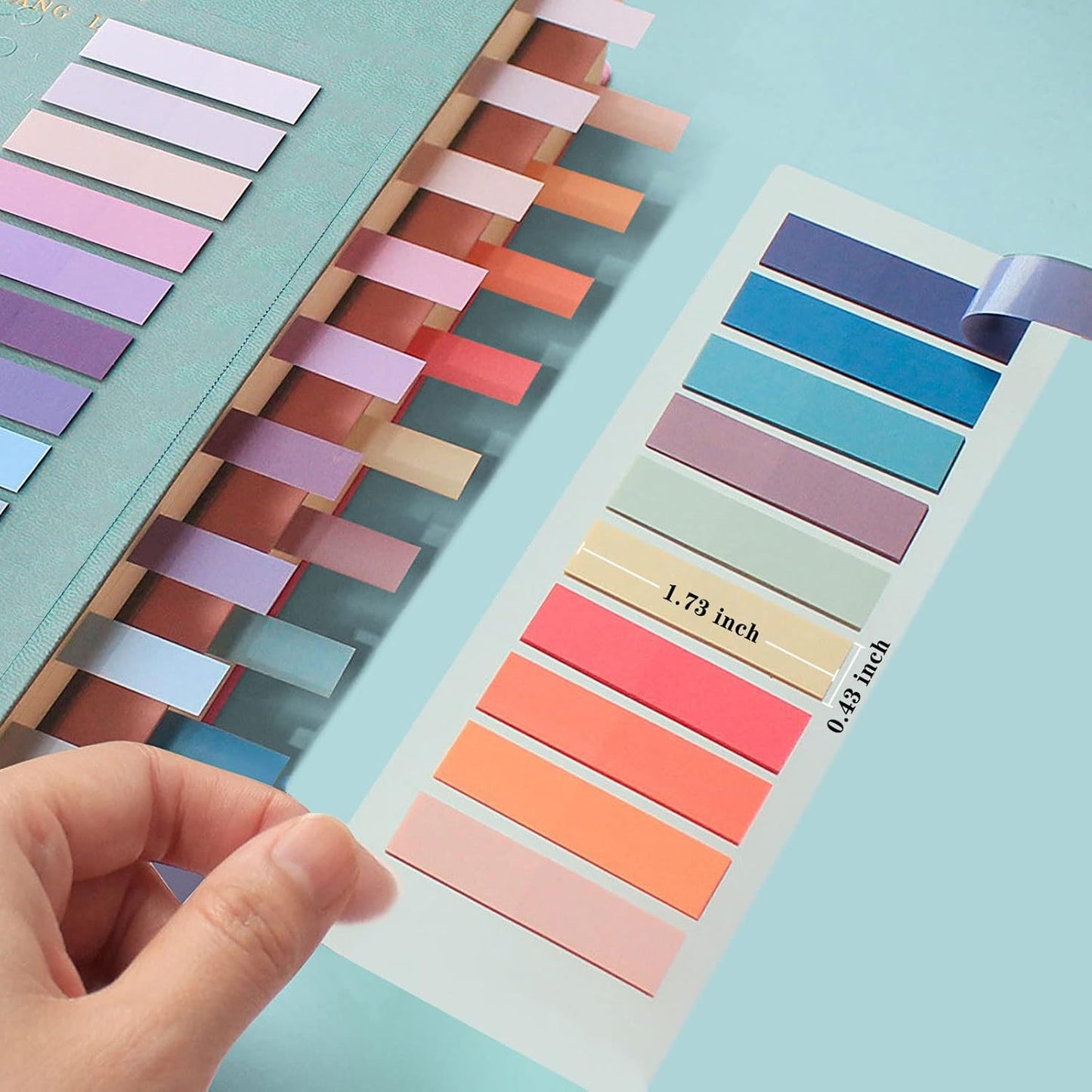 ELII 800pcs Books Tabs for Annotating,Sticky Tabs Clear Sticky Notes,Page Markers for Notebooks, Multi-Colored Writable and Repositionable Book Flags