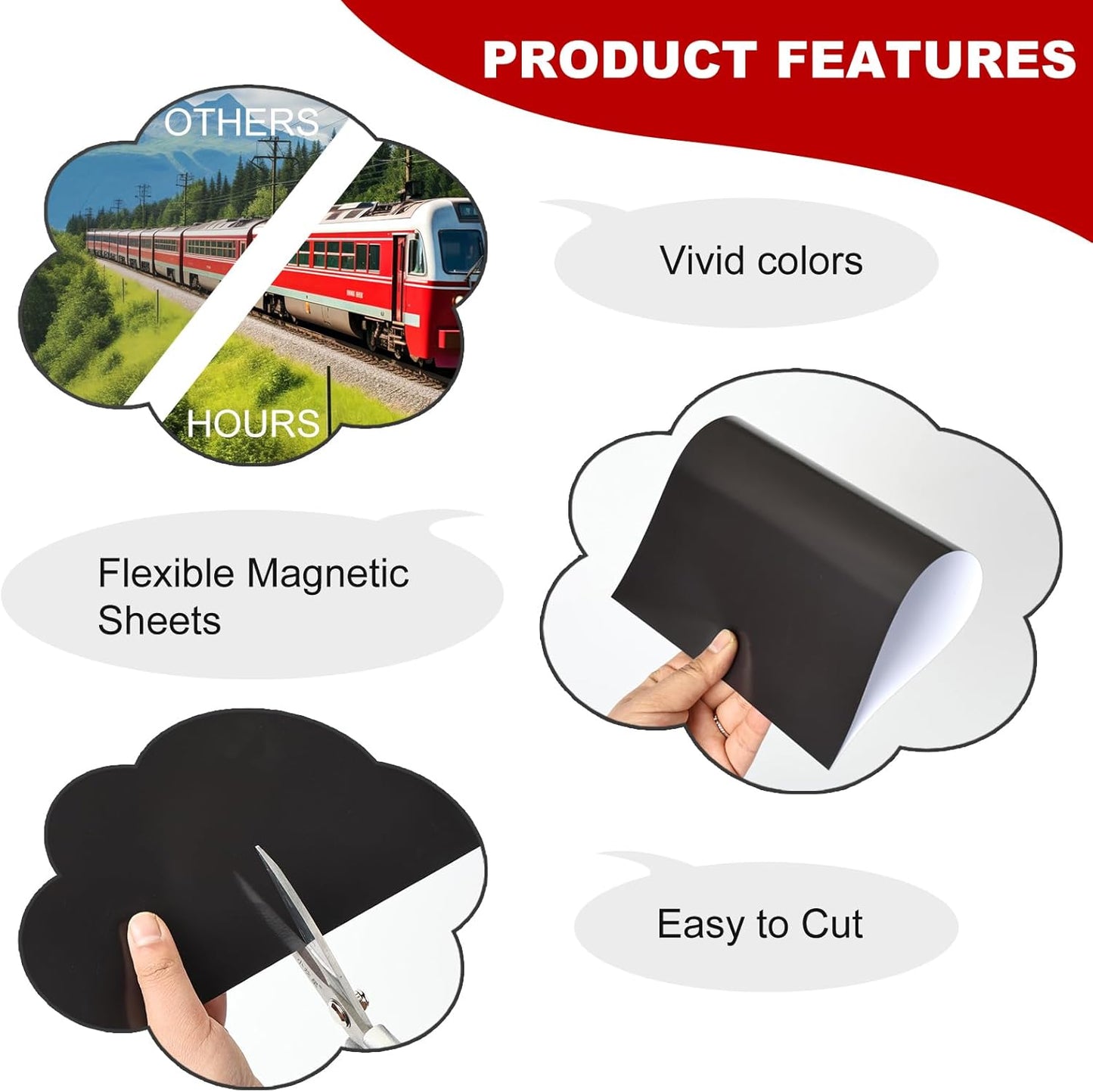 Thaibear Printable Magnetic Sheets, 8.5" x 11", 6 Pack Glossy Flexible Magnet Paper Sheets for Inkjet Printer, Magnetic Sheets Non Adhesive for Photo, Die Storage and Picture Magnets