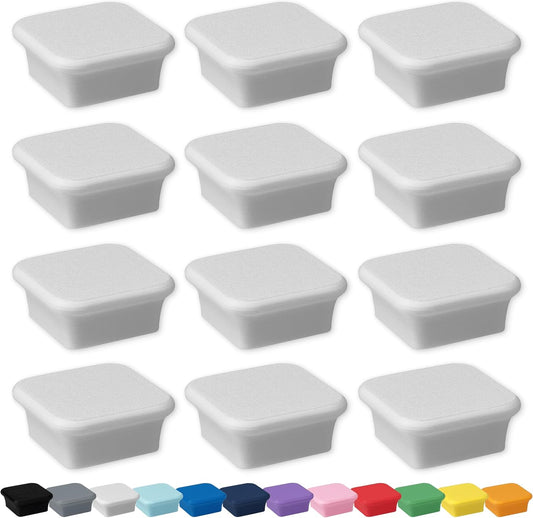 Glassboard Studio MiniBar Magnet - Strong Neodymium Rare Earth Magnets for Fridge, Whiteboard, Locker & Magnetic Glassboards - Ideal for Crafting & Office Use - Strong Fridge Magnets (Snow White, 12)
