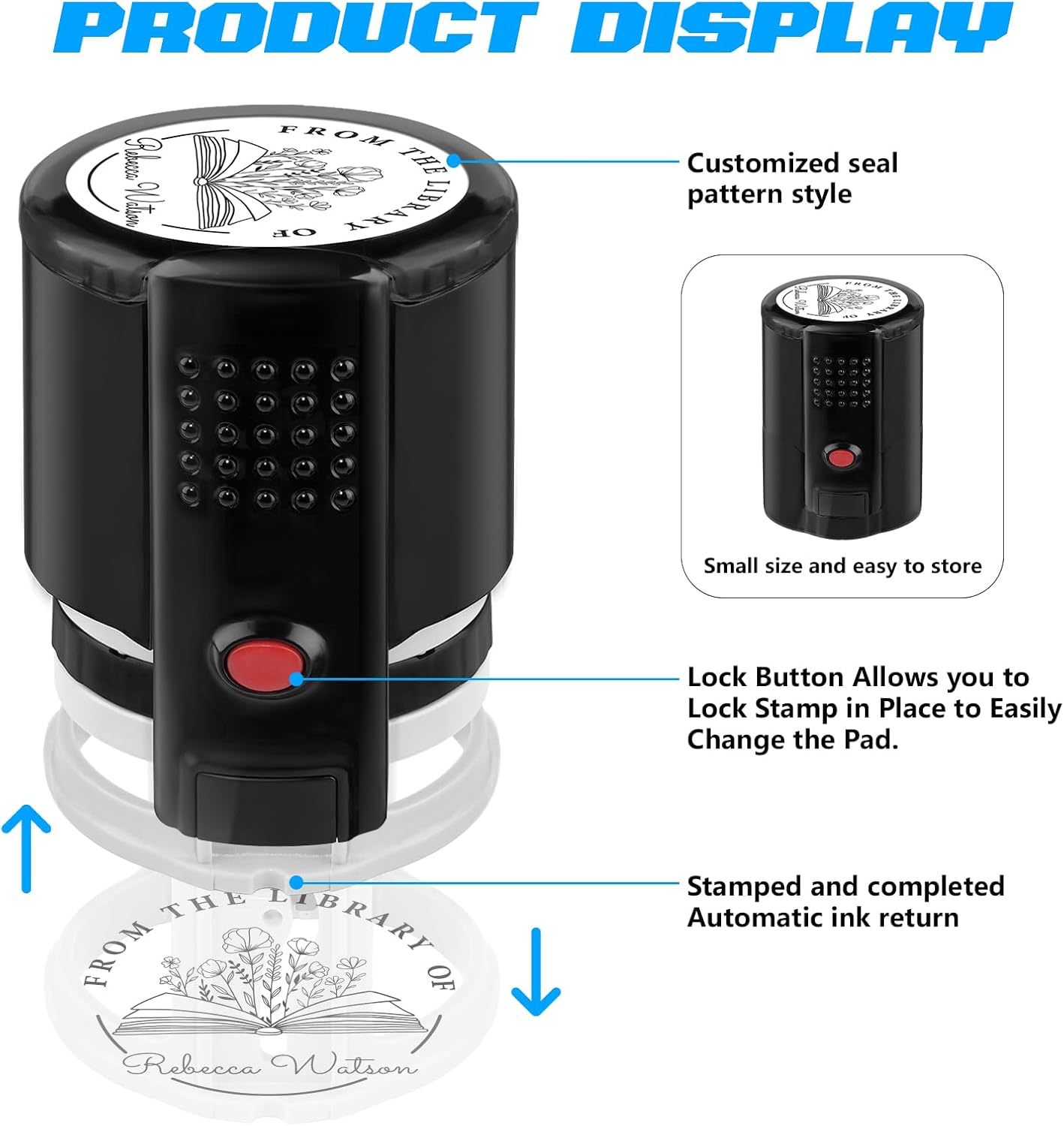 Custom Logo Stamp for Business - Self Inking Stamps with Personalized Logo | 5 Ink Colors (Logo)