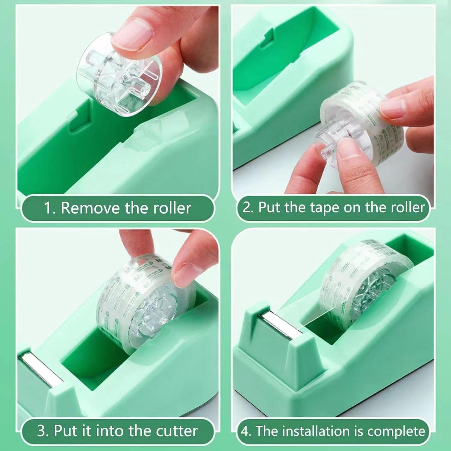 Green Desk Accessories, Pink Office Supplies Set with Stapler, Tape Dispenser, Staple Remover, Pen Holder, Scissor, Binder/Paper Clips, Ballpoint Pen, Clear Tape and 1000pcs Staples