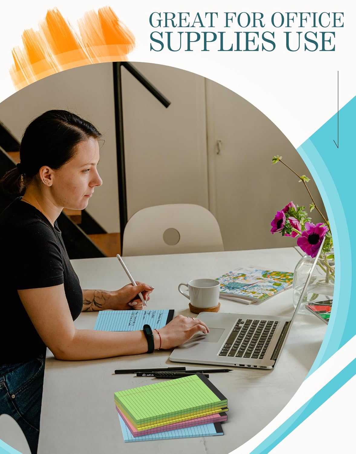 Notepads 5x8 Colored Small Legal Pads, 12 Pack Colored Note Pads 5x8 Notebook Paper, Notepad 5x8 Lined Paper Pads, Small Pads of Paper 5 x 8 Pink Lined Paper 5 x 8, 30 Sheets/Pad(Blue, Pink, Green)