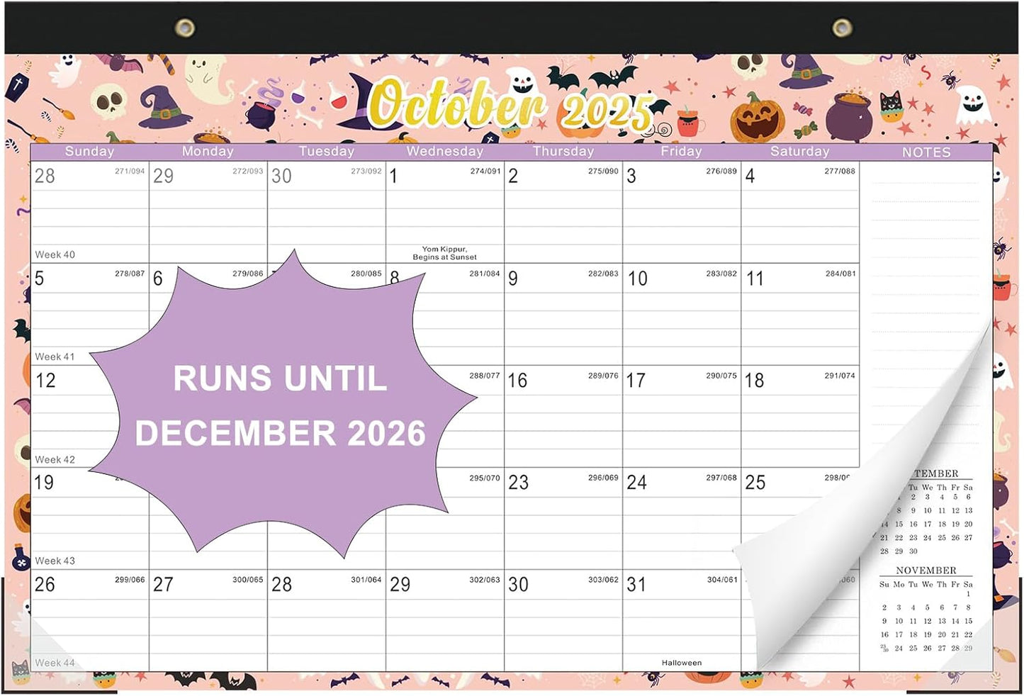Lbylyhxc Desk Calendar 2025 - 2026, Monthly Calendar 2026, 18-Month School Year Calendar, July 2025 to December 2026, Monthly Large Desktop/Wall Calendar for Teacher with Corner Protectors 17" X 12" (Desk Calendar Seasons, 17x12 inches)