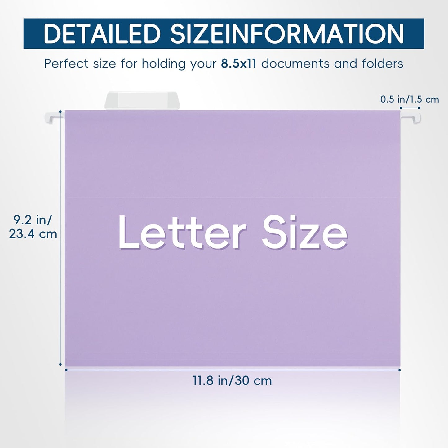 Hanging File Folders, 25 Pack Letter Size File Folders with 1/5-cut Tabs, Office Essentials for Filing Cabinet & Desk Storage