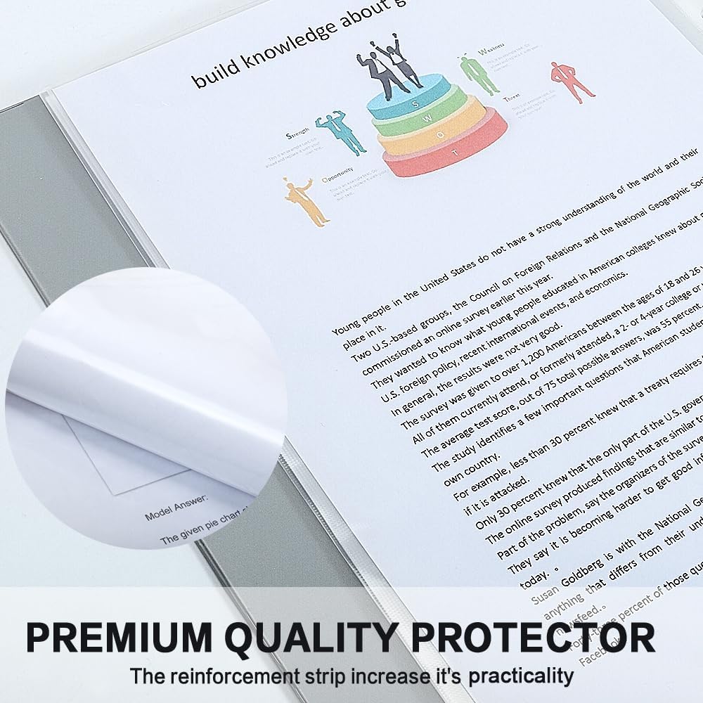 Sheet Protectors, HERKKA 400Pack Heavy Duty Page Protectors Holds 8.5 x 11 inch Sheets, 9.25 x 11.25 inch Top Loading, Clear, Reinforced 11-Hole Fit for 3 Ring Binder