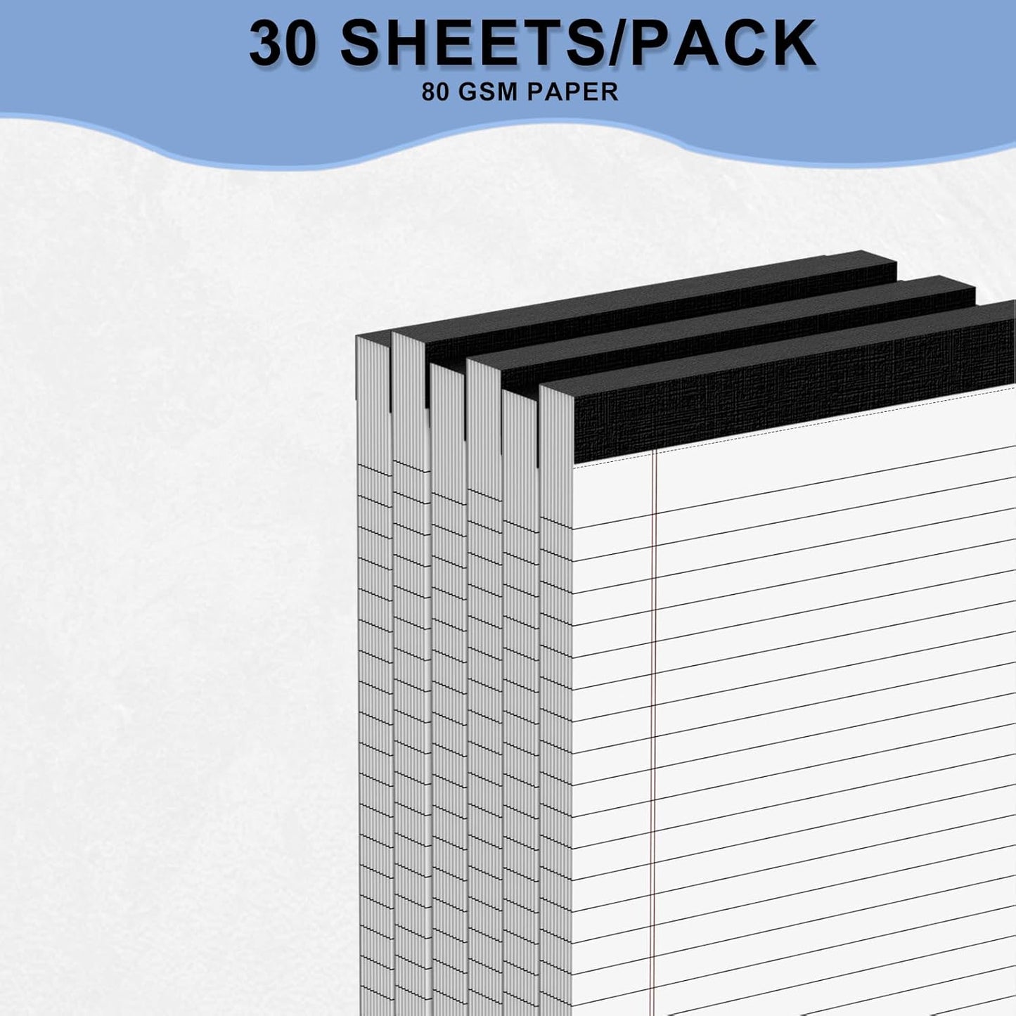 12pcs Small Note Pads, White Notepads 5x8 College Ruled Notebook, Writing Pads 5 x 8, Legal Pads, Memo Pad Paper Perforate Narrow Ruled Notebooks for Work, School, Office,30 Sheets/Pack