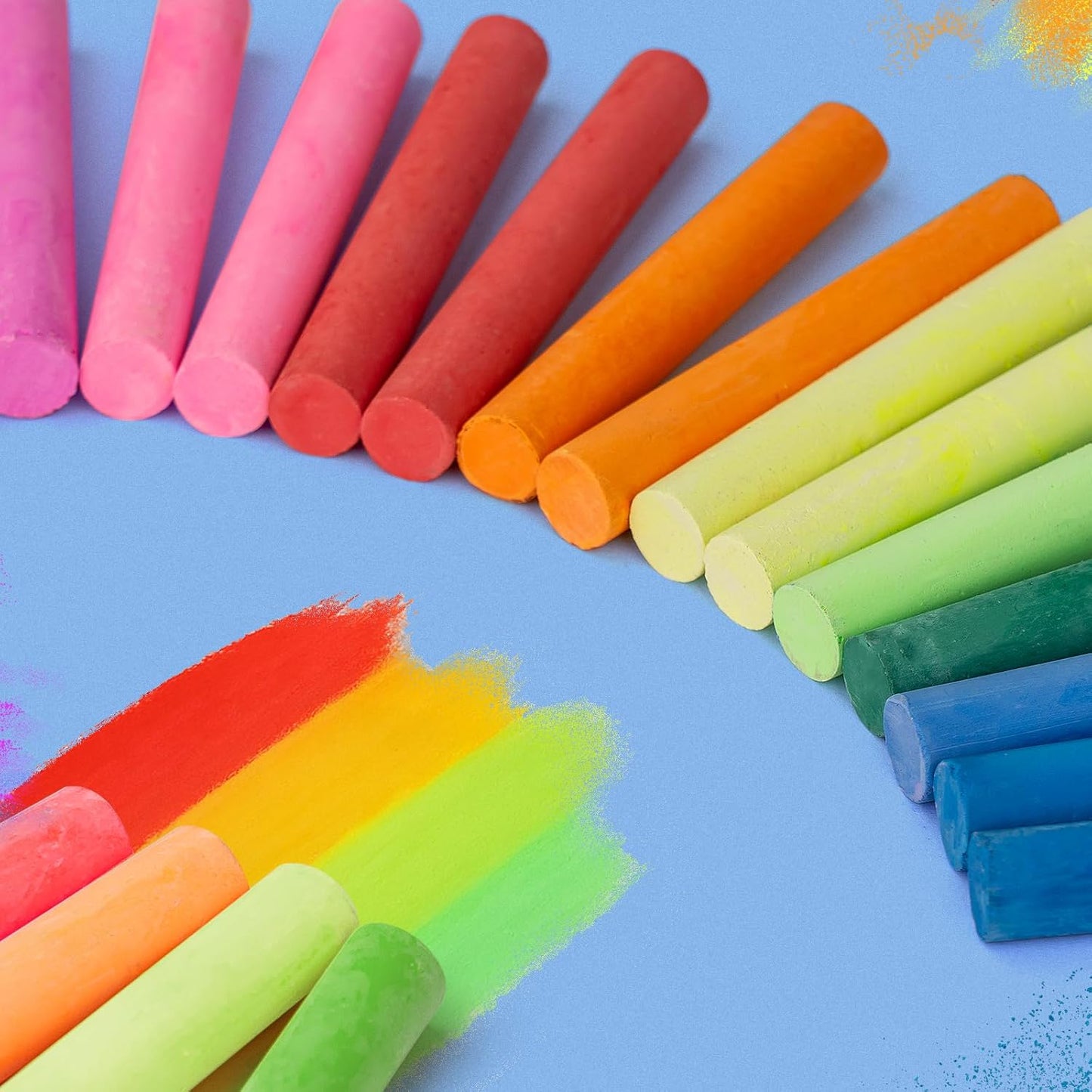 Colored Chalk 36 Colors 50 PCS | Non-Toxic Toddler Chalkboard Chalk for Teachers and Kids | Sponge-Wrapped Creative Drawing & Writing Art Tool