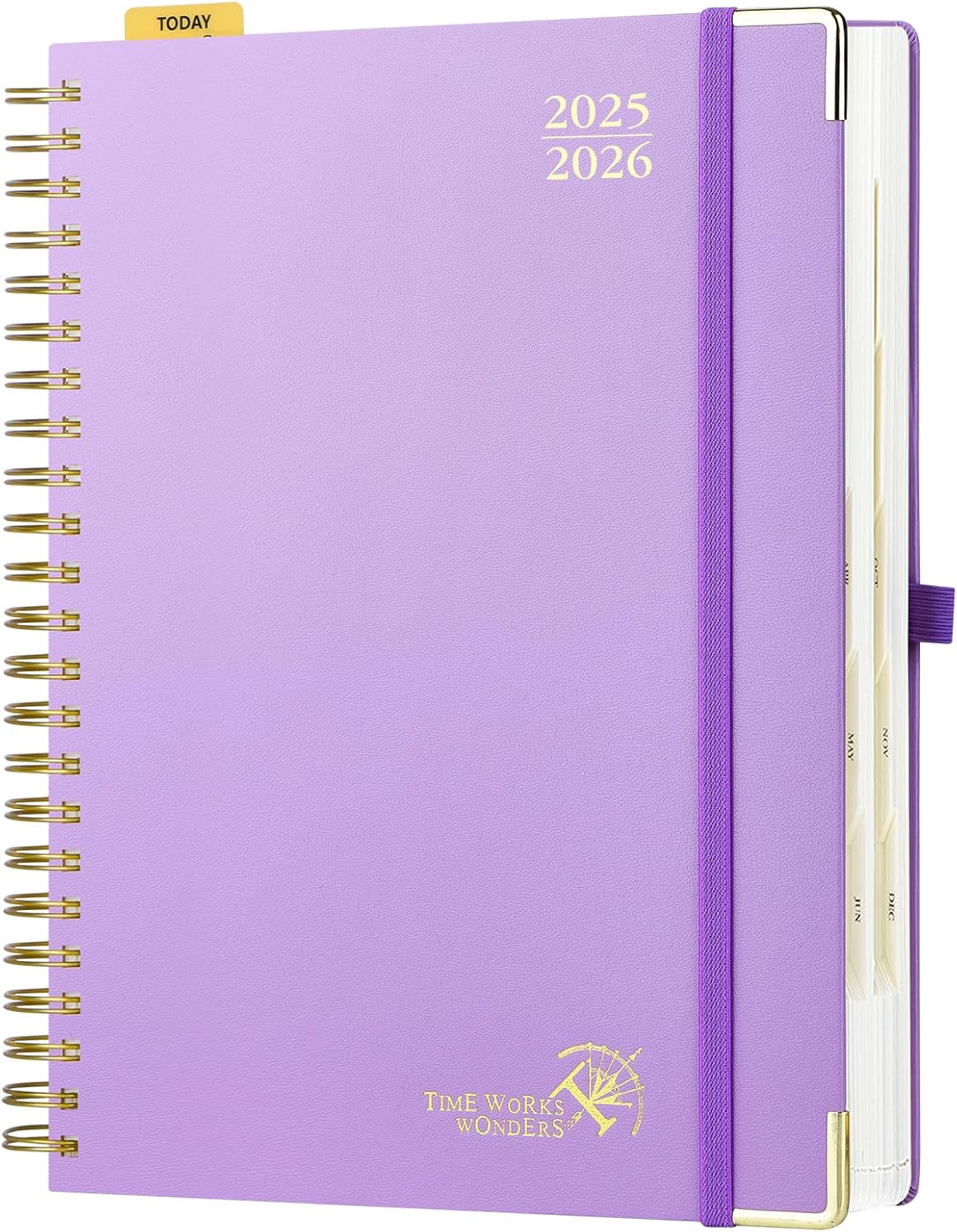 POPRUN Academic Daily Planner 2025-2026 One Page A Day - [A4 Large Size 8.25" x 12" - Spiral Hard Cover], Appointment Book (July 2025 - June 2026) with Monthly Calendar - Violet