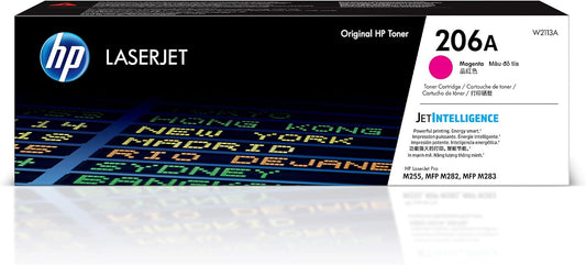 HP 206A Magenta Toner Cartridge | Works with HP Color LaserJet Pro M255, HP Color LaserJet Pro MFP M282, M283 Series | W2113A