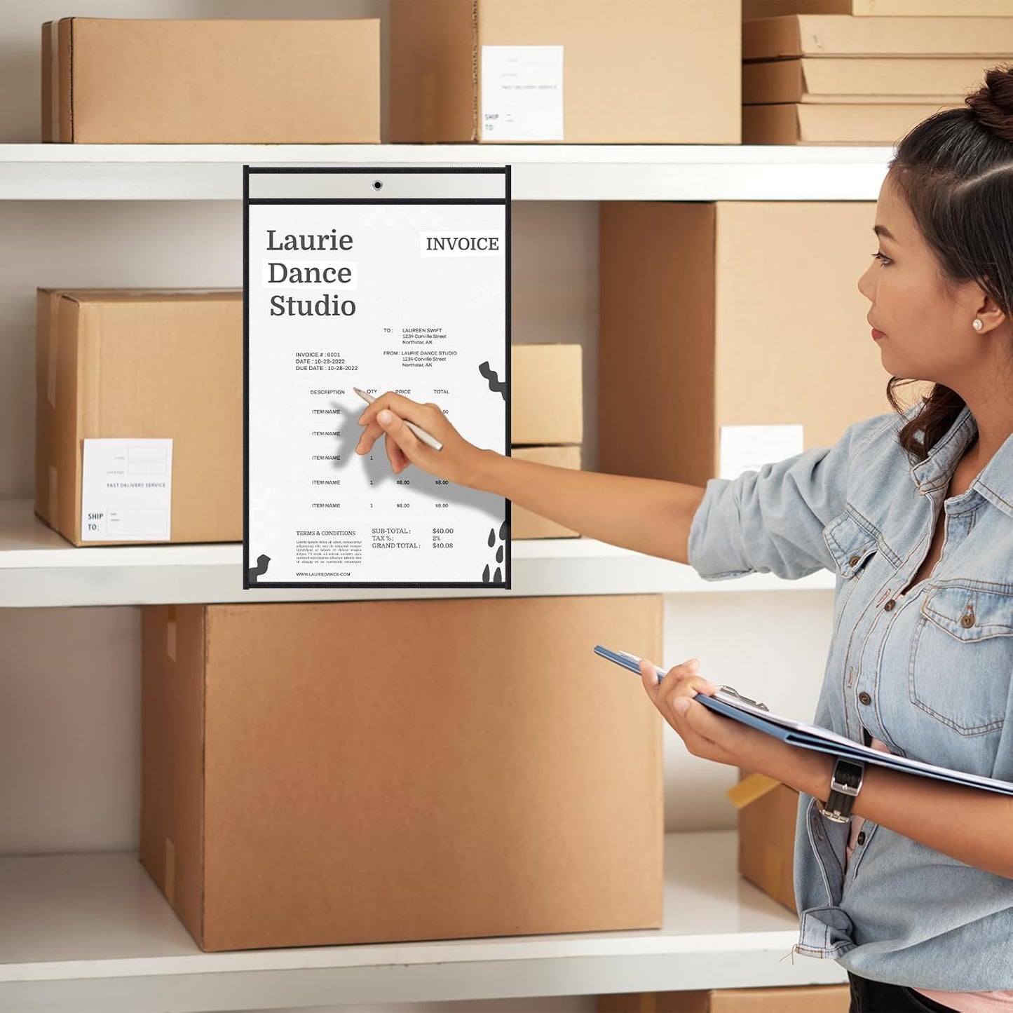 20 Pack Job Ticket Holders, 19 x 12 Inch Dry Erase Pockets Paper Sleeves Reusable Shop Ticket Protectors Writable and Erasable Document Cover for Work Orders Classroom Use