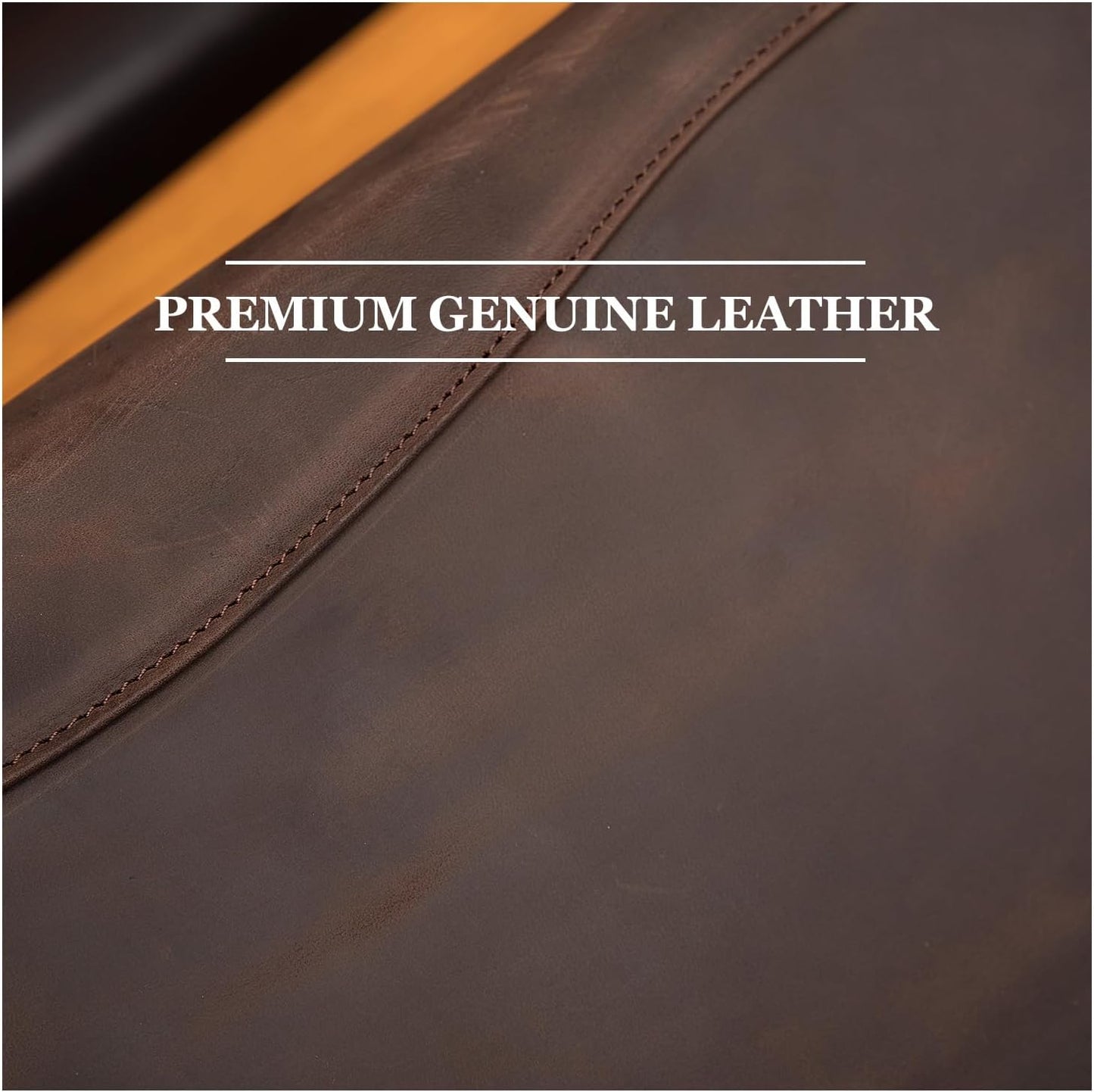 Genuine Leather Portfolio, Legal Size 8.5 x 14 Pad Holder, Business Padfolio for Men and Women, Zippered Laptop Organizer, Executive Professional Work Travel Notepad Folio, Dark Khaki