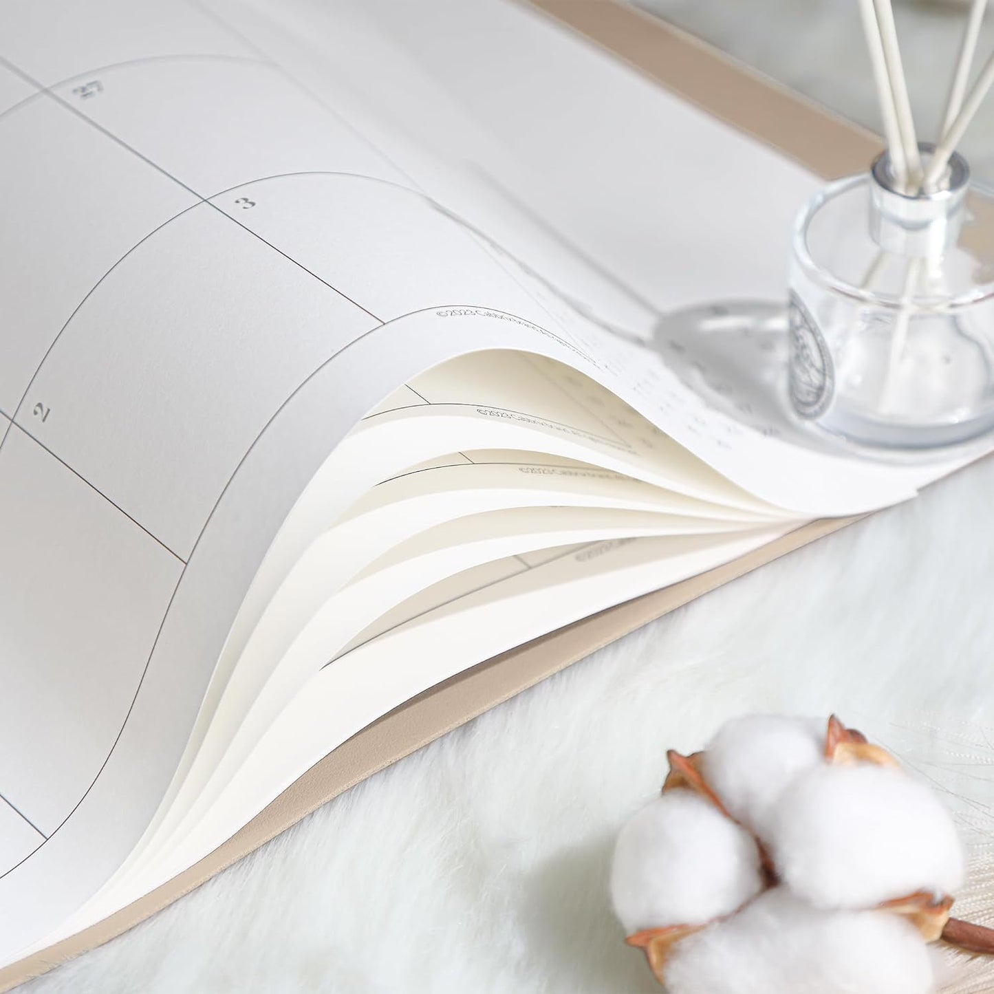 Simplified Desk Calendar 2025-2026 with Desktop Mat, Cabbrix Large Desk Pad Calendar 21" x 16-1/2" Runs From July 2025 to December 2026, Desk Blotter Calendar for Home School and Office (Apricot)