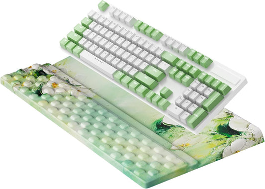 Ospelelf Keyboard Wrist Rest Pad, Comfy Ergonomic Keyboard Stand Holder, Office Desk Accessories, Work from Home Essentials, Anemone Pattern