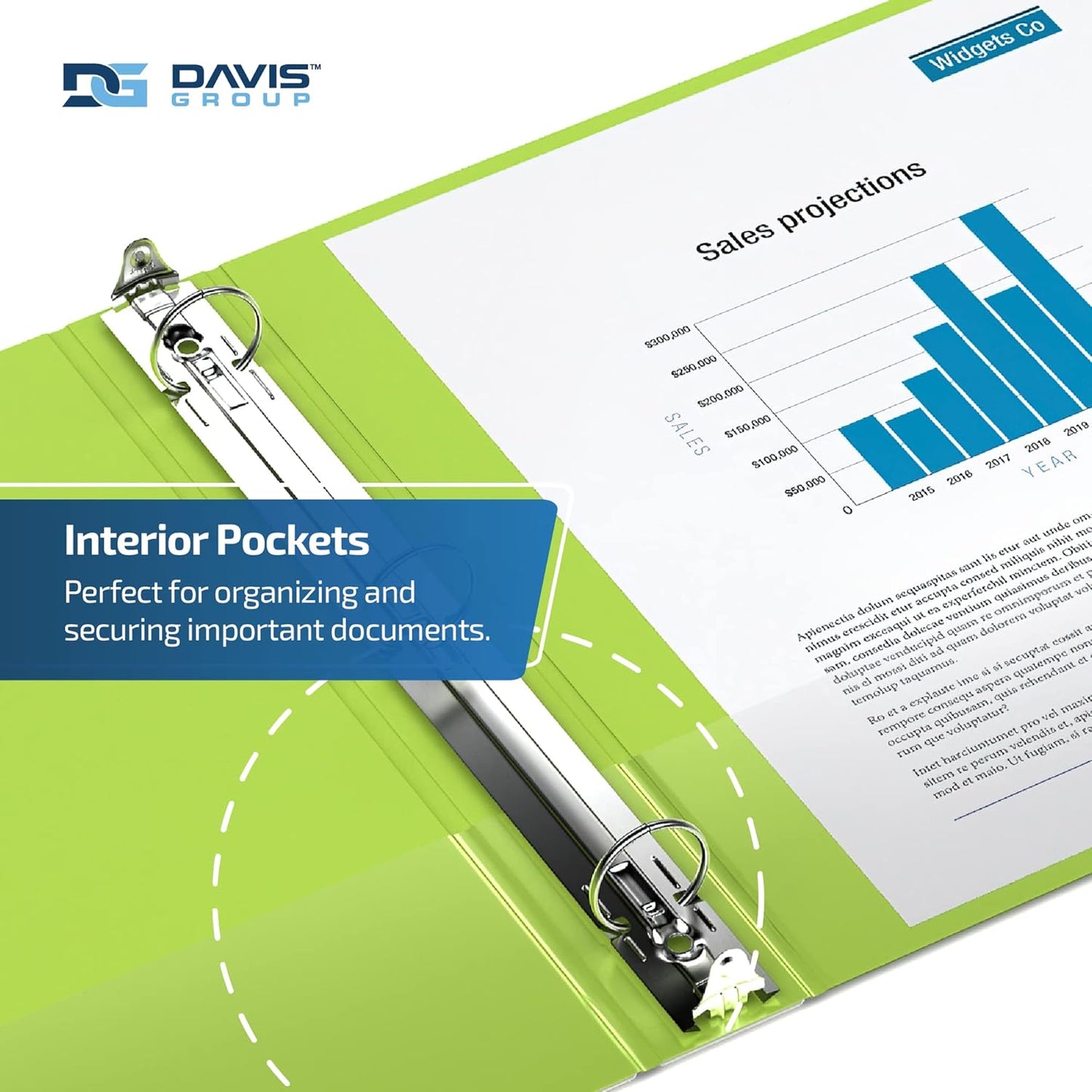 Easyview Premium 3-Ring Binders with Clear-View Covers and Round Rings, Binders for School or Office, 2 Inch, Pack of 6, Lime Green