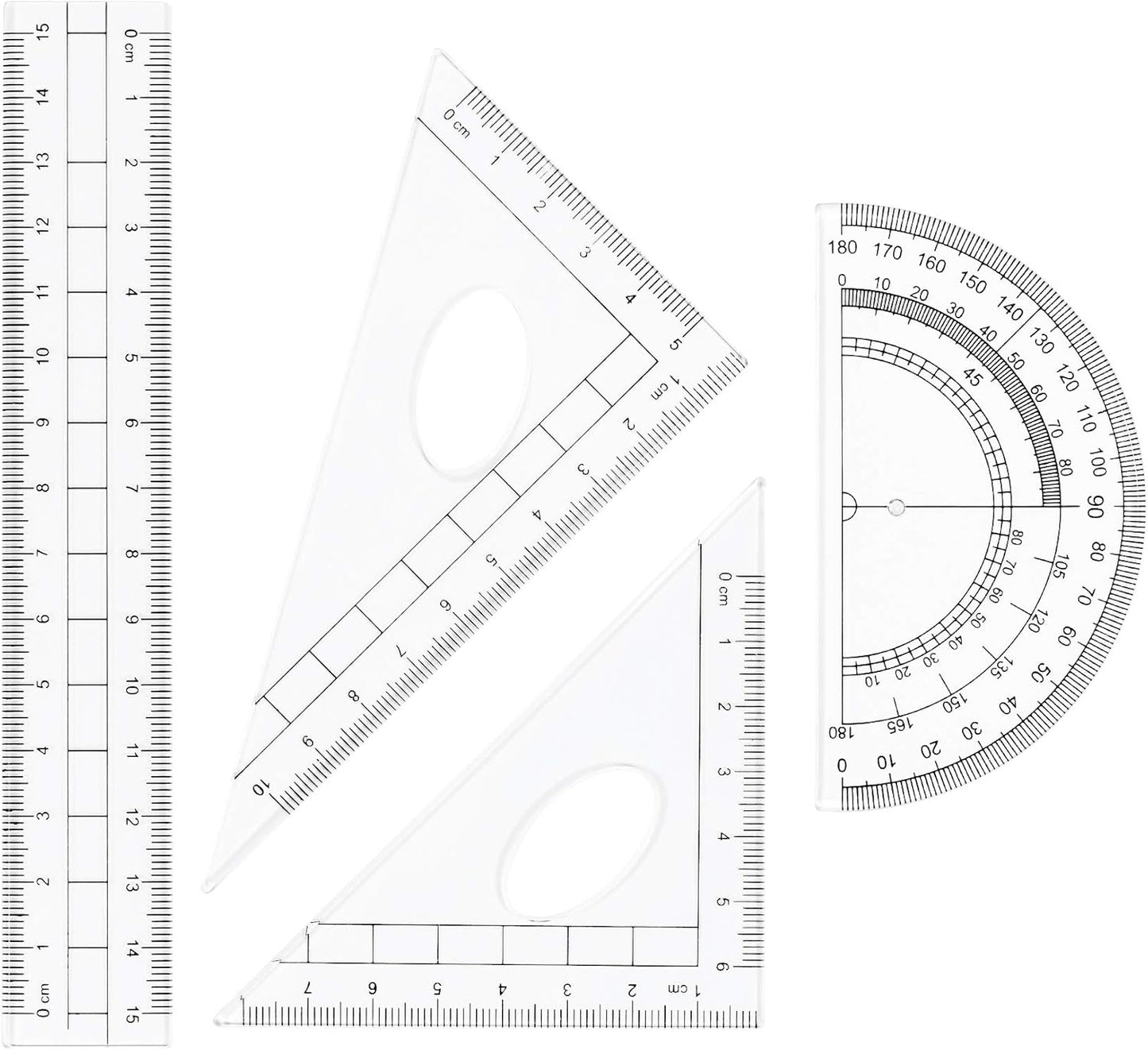 10 Pieces Math Geometry Kit Set Student Supplies with Shatterproof Storage Box,Includes Rulers,Protractor,Compass,Eraser,Pencil Sharpener,Lead Refills,Pencil,for School and Drawings（Blue）