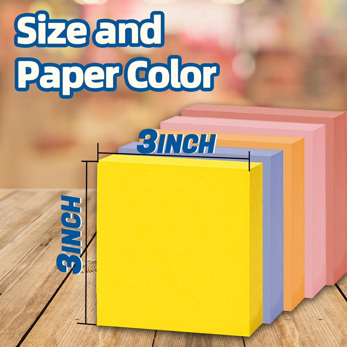 Bulk Personalized Sticky Notes 3"x3" – Custom Logo or Text Notepads, 50 Sheets per Pad, 2–100 Pack for Business Marketing, Office Supplies, Schools, Parties (Style 1)