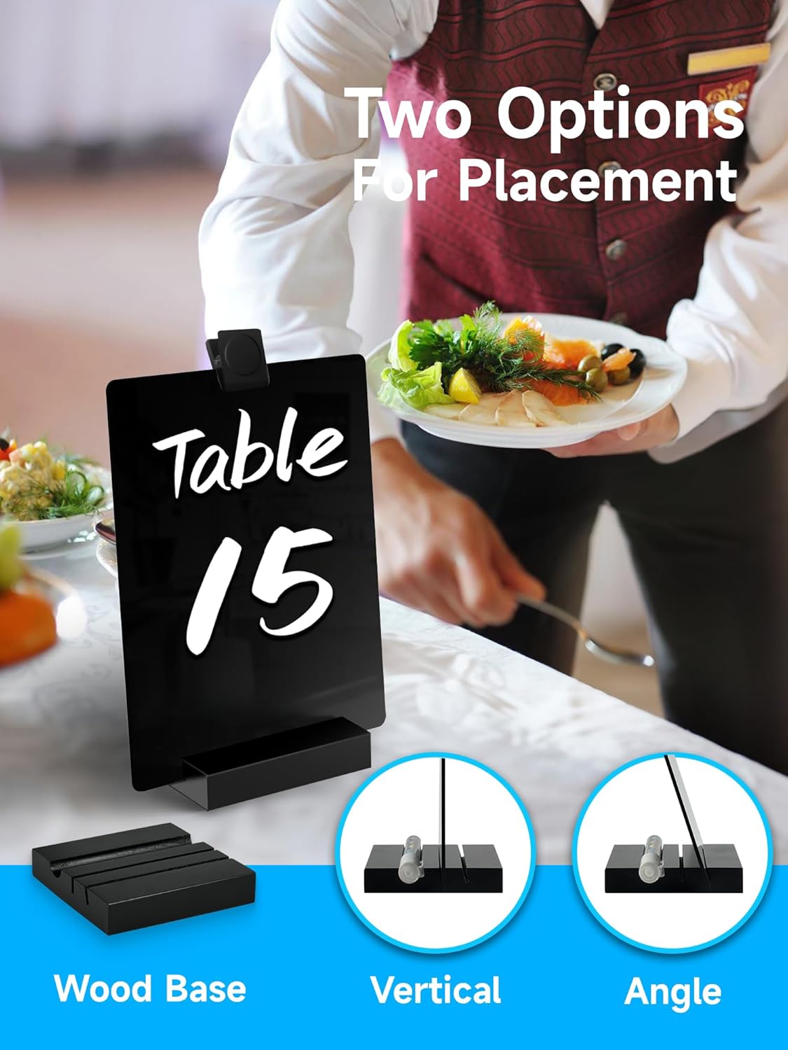 2 PCS Desktop Black Dry Erase Board with Stand - 8” x 6” Small Acrylic Black Board with Marker and Magnetic Clip, Reusable Desk Notepad, to-Do List, Menu Board Signs for Bar, Office, Home