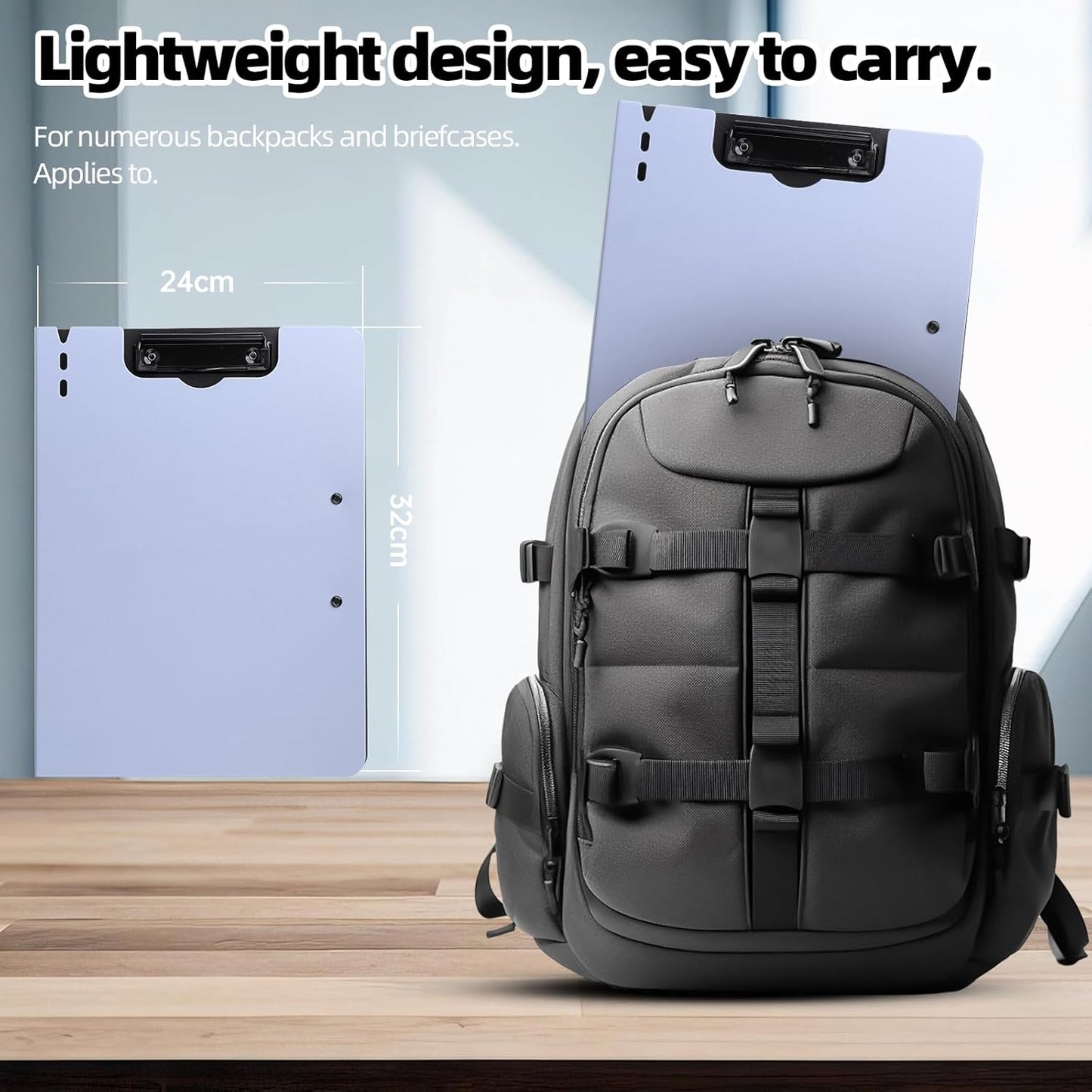 Clipboard Folder, A4 Foldable Clipboard with Horizontal and Vertical Double Metal Clips, 360 Degree Foldable Binder Clipboards with Pen Holder, File Cover Work Folder Clipboards, Purple