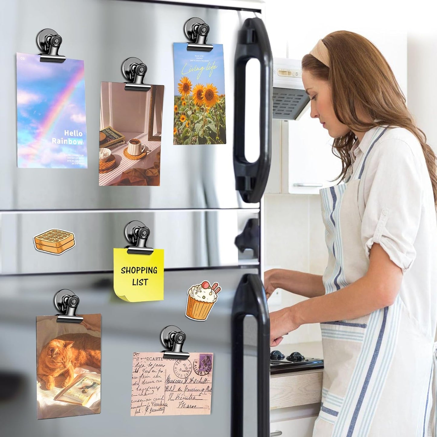 20 Pack Magnetic Clips, Fridge Magnets Refrigerator Magnets, Black Magnet Clips for Whiteboard, Clip Magnets for Photo Displays, Home, Office, Classroom