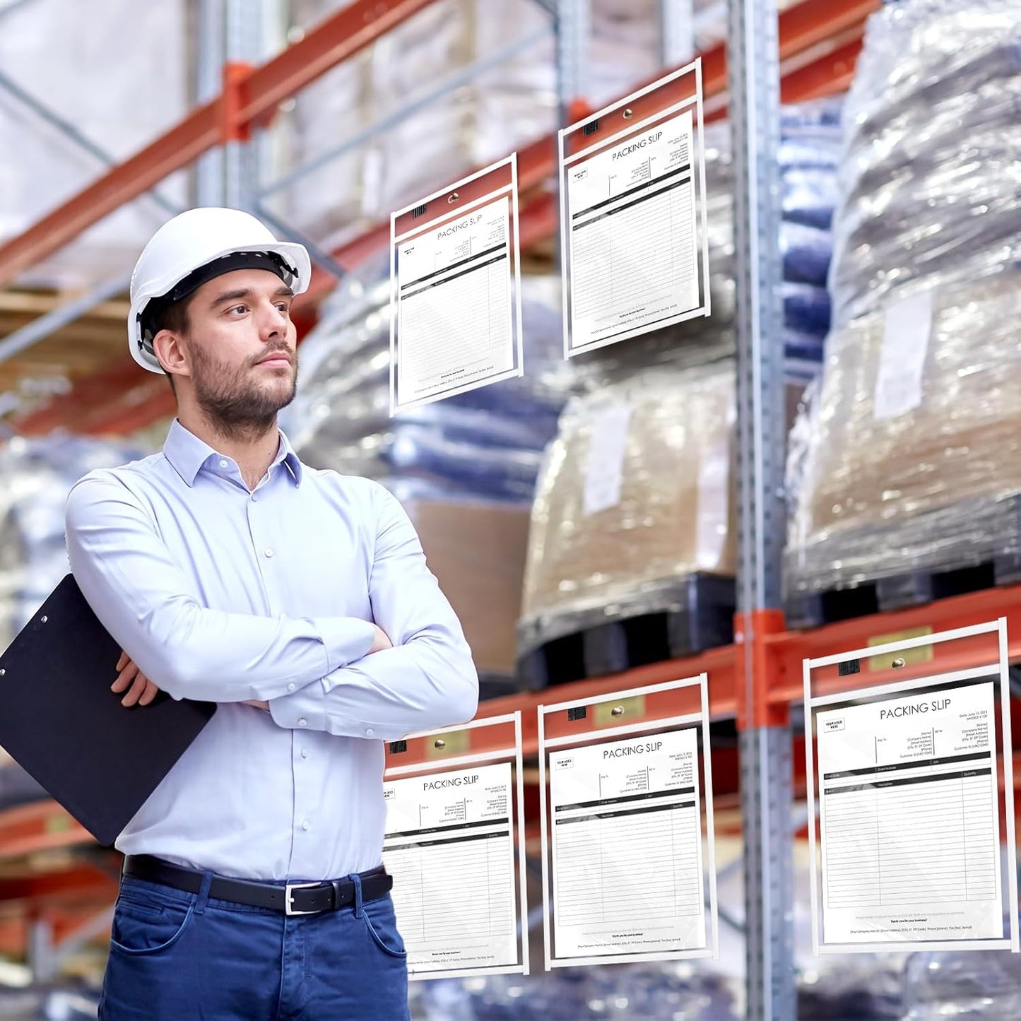 Seajan 120 Pcs Clear Dry Erase Pockets Plastic Sleeves for Paper 14 x 10 Inch Reusable Job Holder Shop Ticket Holders Order Pockets Organizer Teacher Supplies for Classroom (White)