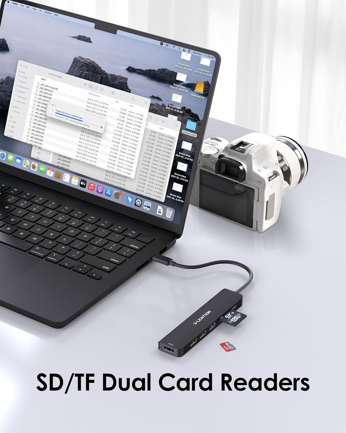 LENTION USB C Hub with 100W Charging, 4K@60Hz HDMI, Dual Card Reader, USB 3.0 & 2.0 Compatible 2024-2016 MacBook Pro, New Mac Air/Surface, Chromebook, More, Stable Driver Adapter (CB-CE18p.Black)