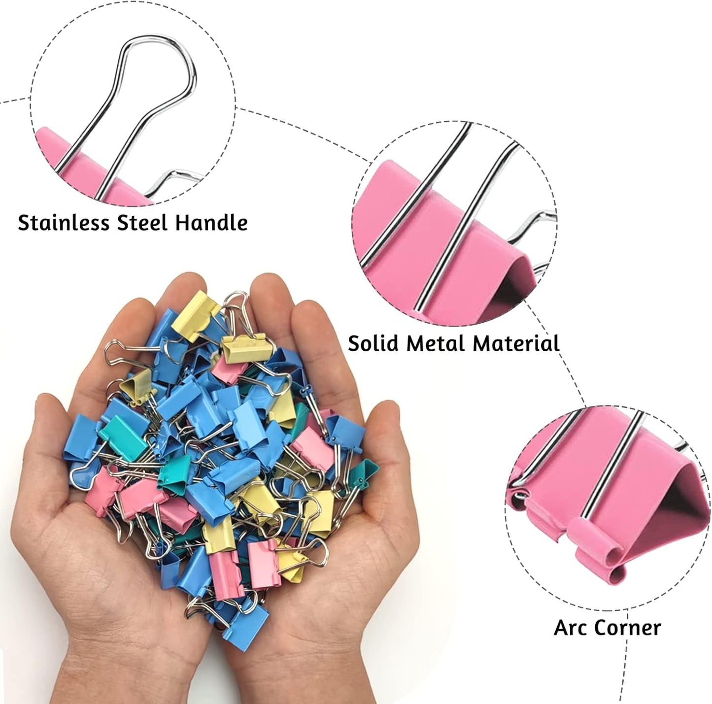 120 Pack Binder Clips 0.75 Inch, Small Paper Clamps, Assorted Color Mini Clips for Office Supplies, Home, School and Business