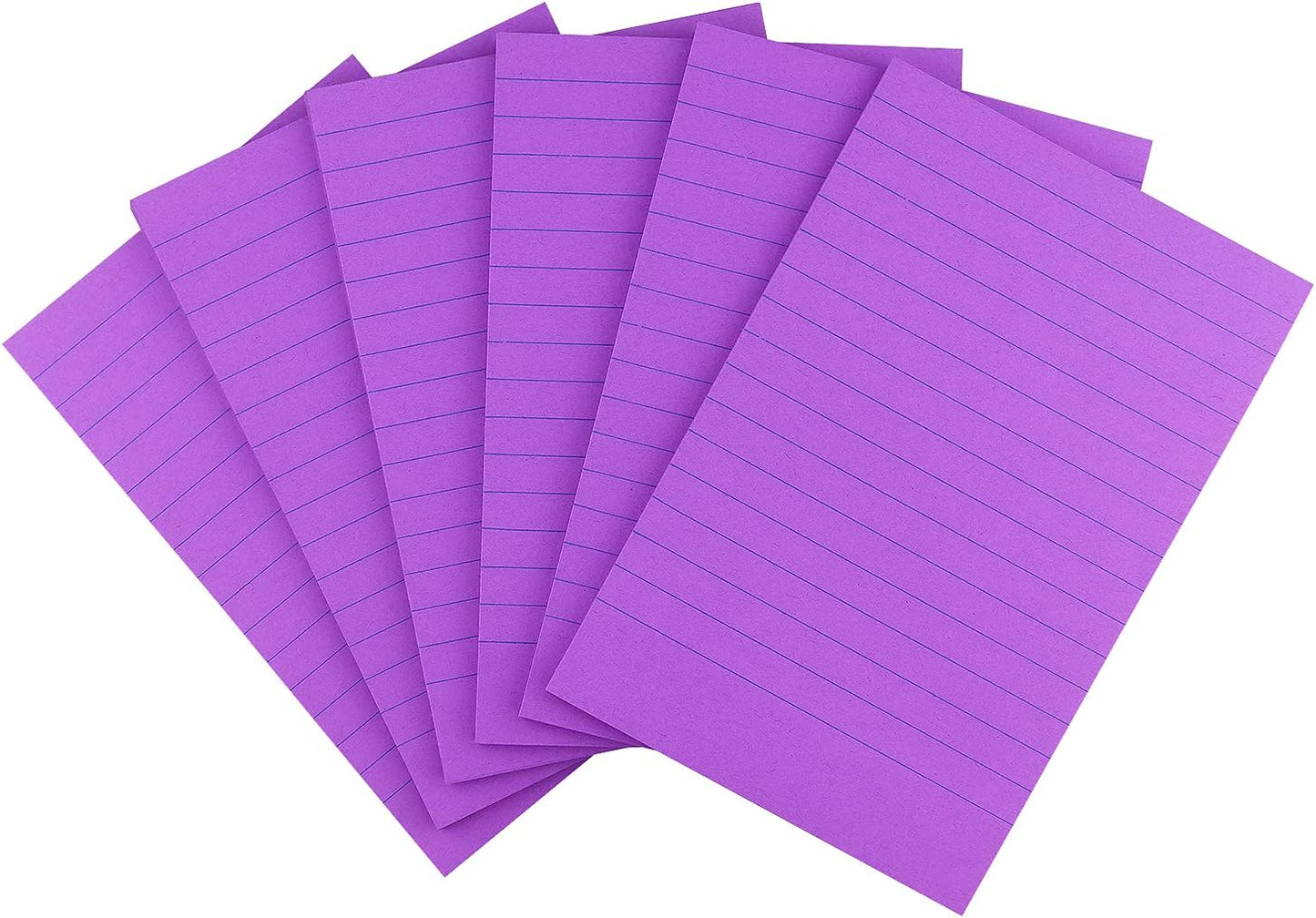 Early Buy 6 Pads Lined Sticky Notes with Lines 4x6 Self-Stick Notes Bright Color Sticky Notes, 45 Sheets/Pad (Purple)