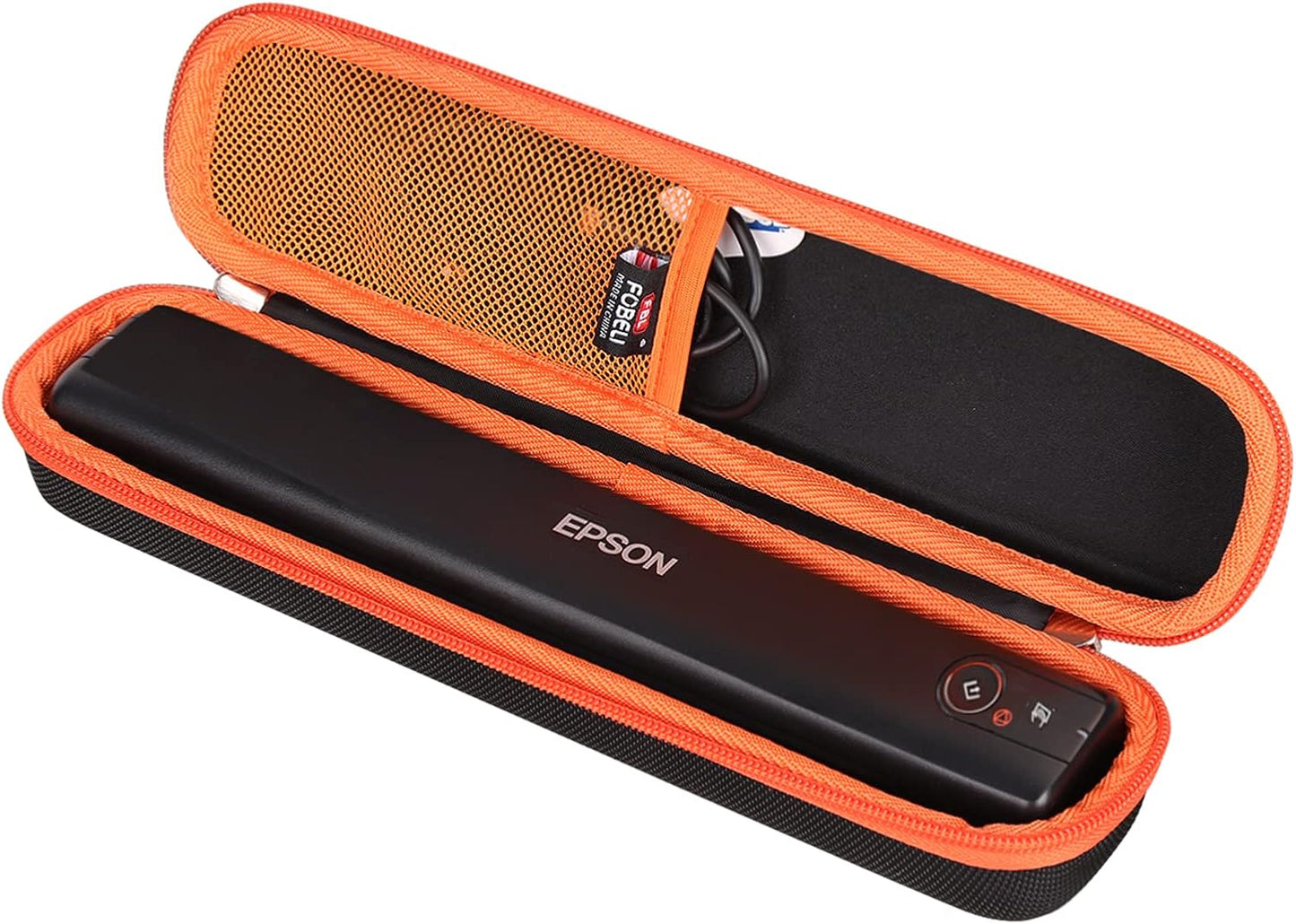 FBLFOBELI EVA Hard Carrying Case Compatible with Epson Workforce ES-50/ES-55R/ ES-60W/ES-65WR/DS-30/DS-70/DS-80W and Epson RapidReceipt RR-60/70W Portable Document Scanner (Case Only) (Orange)