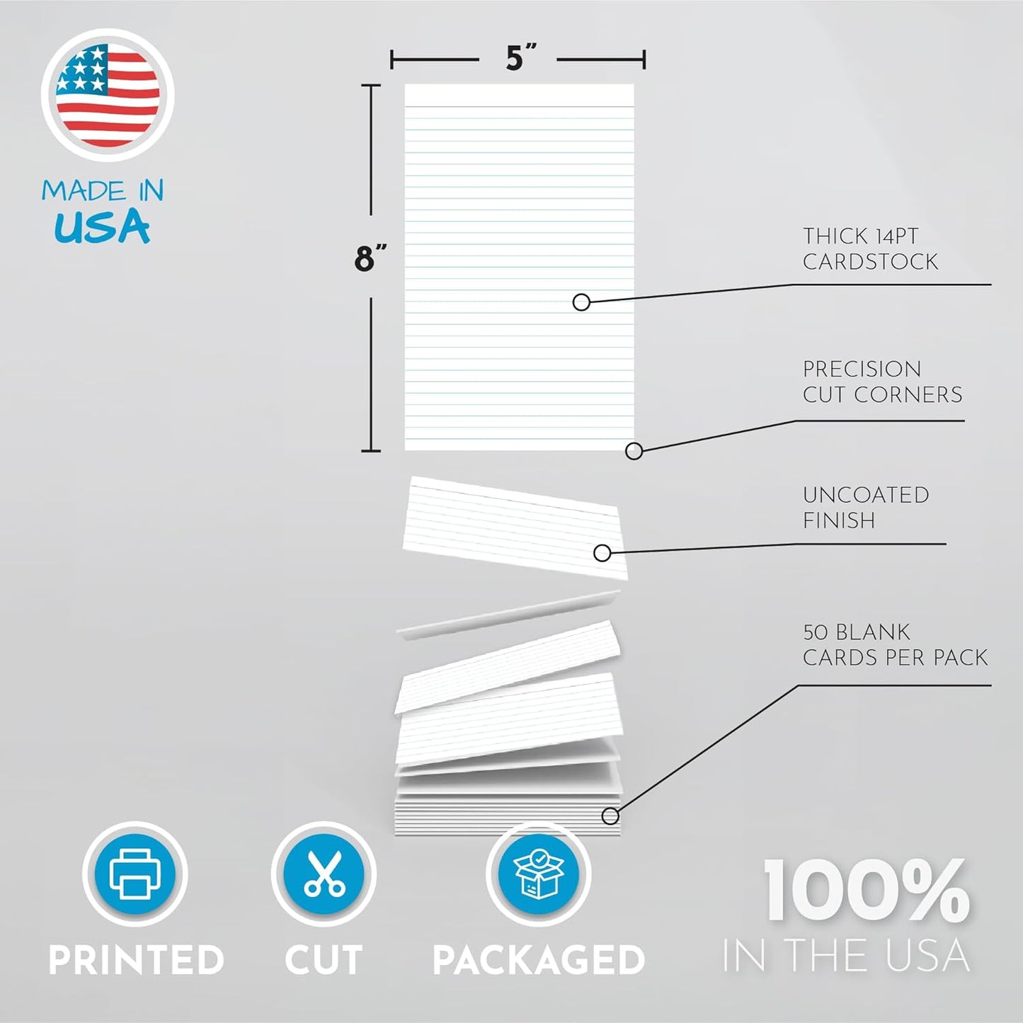 Home Advantage Vertically Ruled White Index Cards, Note Cards (5-x-8-inch)