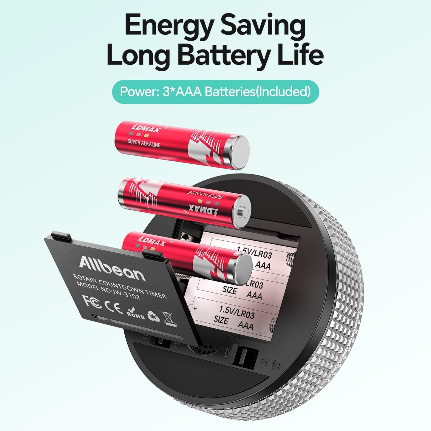 Digital Kitchen Timer with Magnetic, Large LED Display Countdown/Countup Timer, Pomodoro Preset 5/15/25 Mins, Volume & Brightness Adjustable for Cooking Baking Working Studying Silver