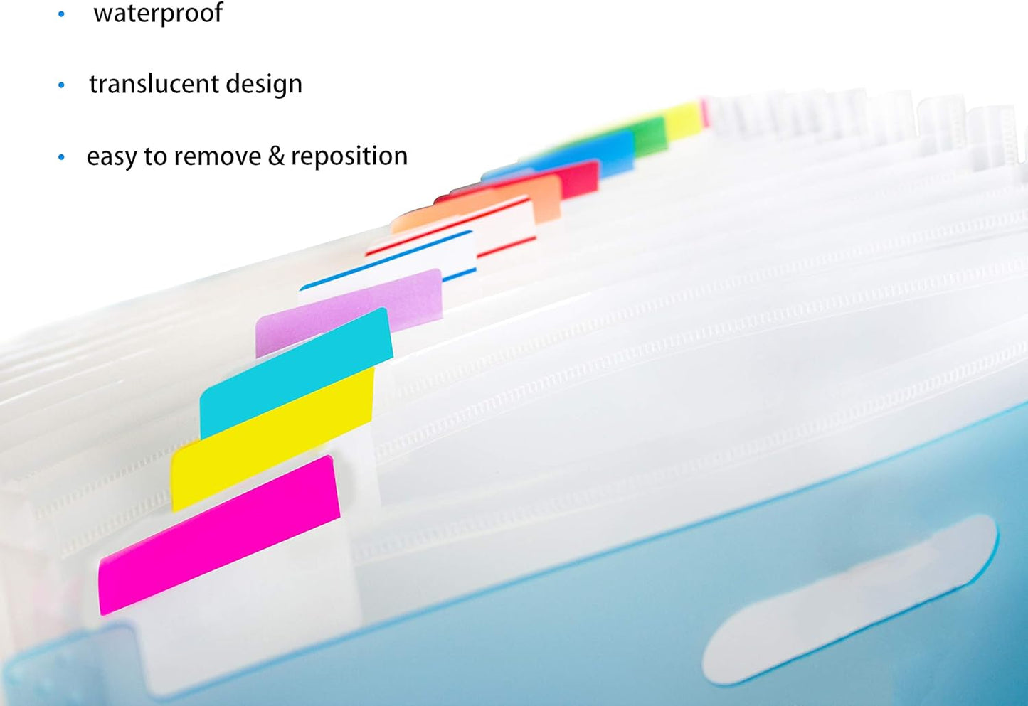 500 Pieces Tabs 2 Inch Sticky Index Tabs, Writable and Repositionable File Tabs Flags Colored Page Markers Labels for Reading Notes, Books and Classify Files, 21 Sets 10 Colors (Index Tabs)