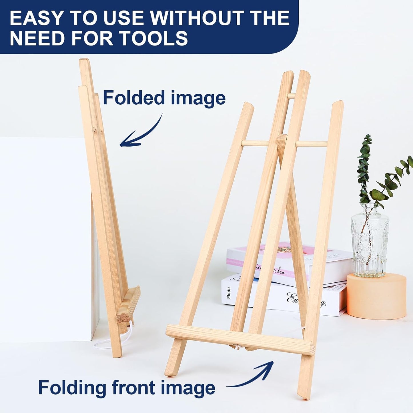 ESRICH 15pcs 17 Inch Tabletop Easels, Easel Stand for Painting,Tripod, Painting Party Easel, Kids Student Desktop Easel for Painting,Paint Easel for Canvas Painting