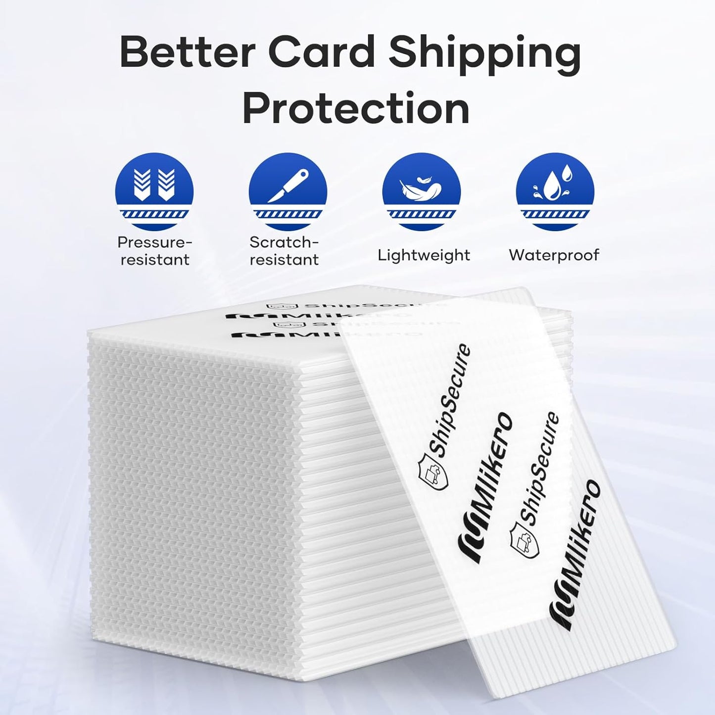 120 Pack Trading Card Shipping Protectors, 4'' x 6'' Plastic Card Protector with Protective Sleeves and Tape Rolls Fit for PSA Graded Cards