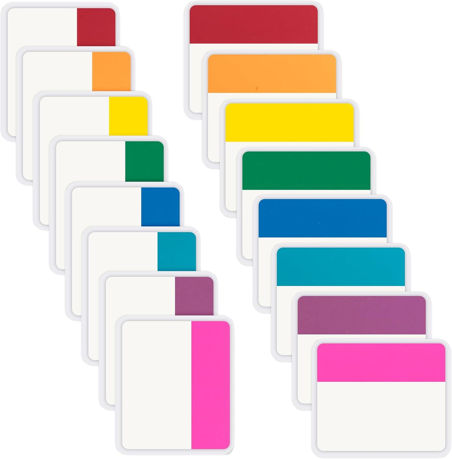 Essex Wares - 320 Pieces - 2-Inch Sticky Index Tabs for File Folders - 8 Colors - 2" x 1.6", 40 Pieces Each - Versatile Sticky Tabs for Notebooks - Repositionable File Tabs - Water-Resistant