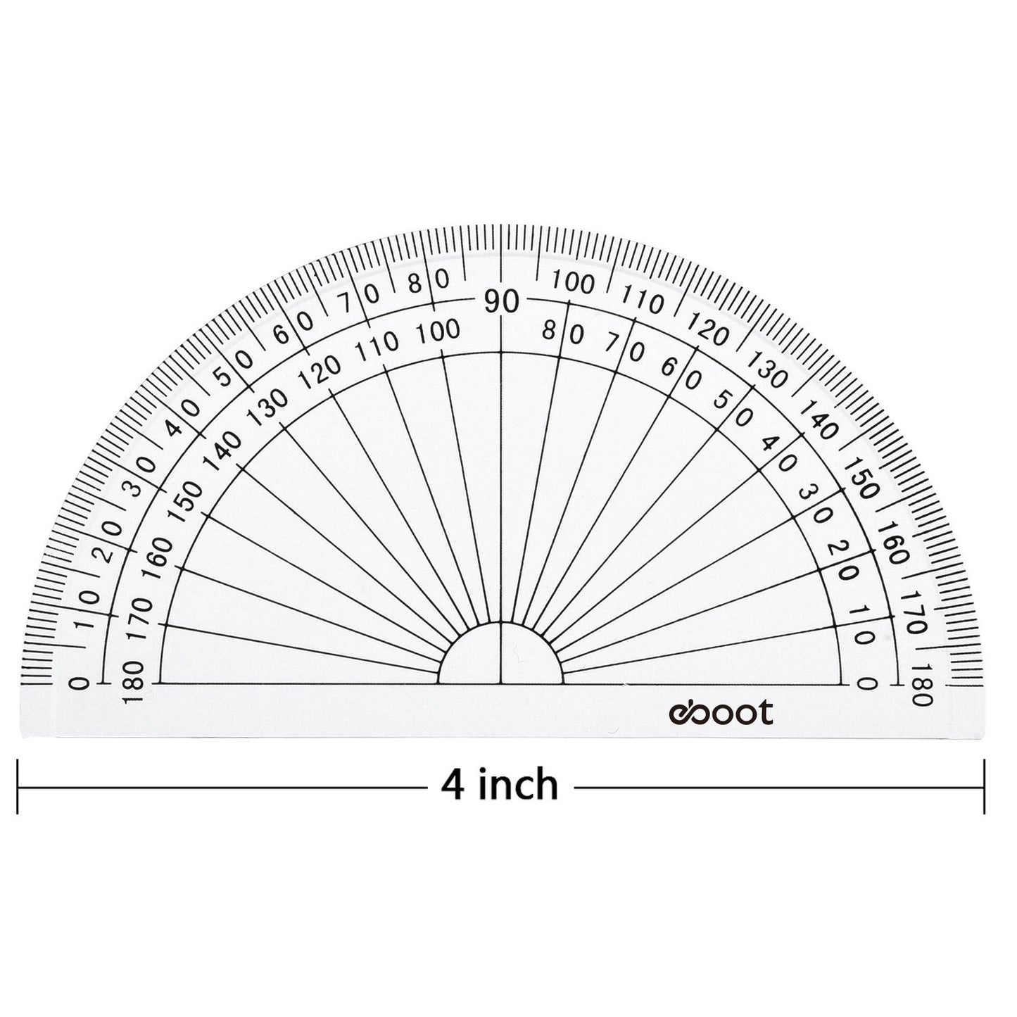 eBoot 28 Pack Clear 180 Degree Plastic Protractors for Angle Measurement, 10 cm