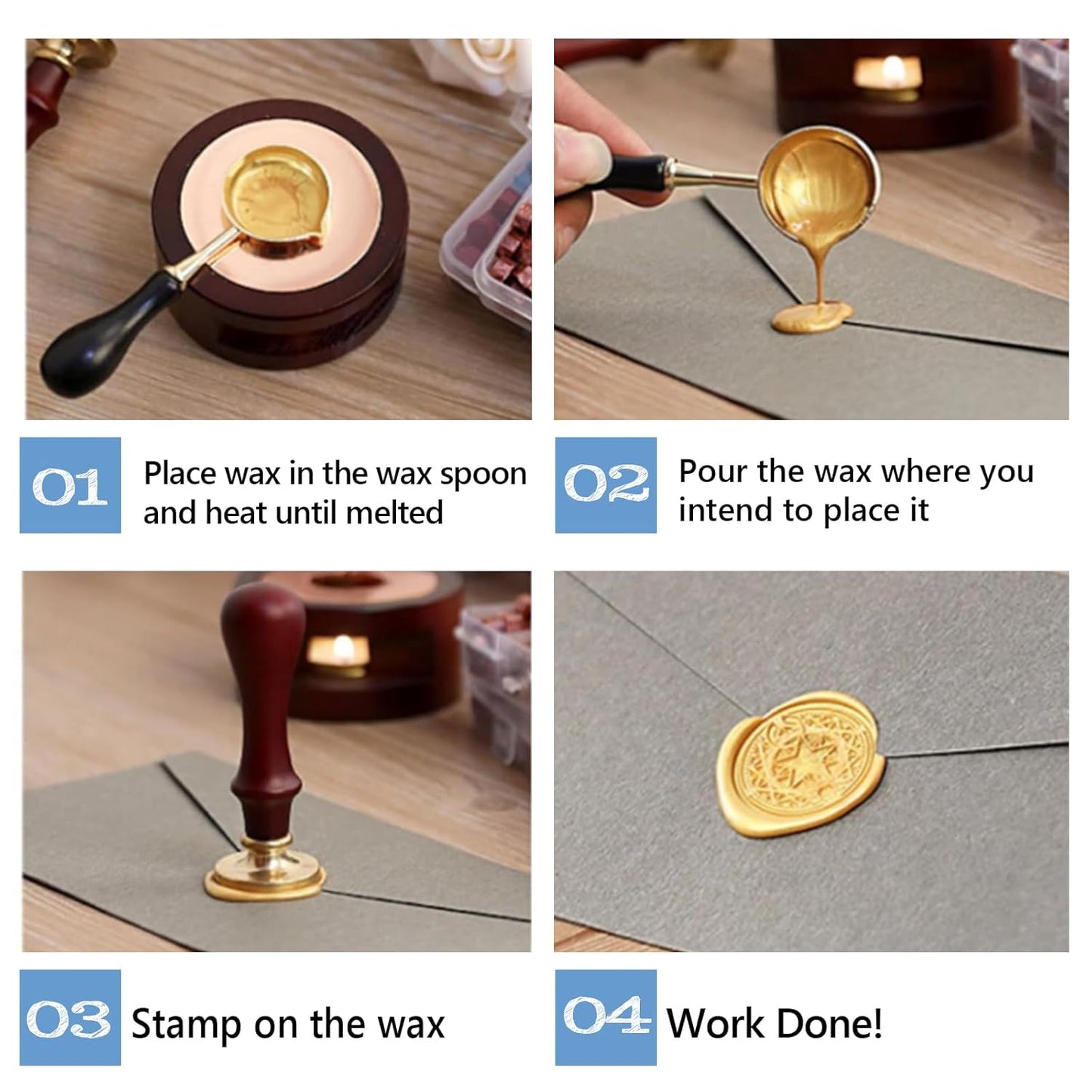 Custom Wax Seal, Personalized Sealing Wax Stamp with Your Picture Logo Design, Wedding Invitation Envelope Crafting Gift Wrap Card Wine Decoration, Handmade Lovers Gifts