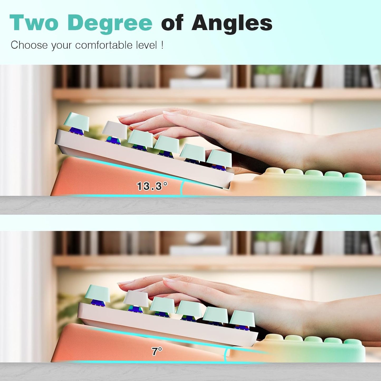 Ospelelf Ergonomic Keyboard Wrist Rest Pad Comfortable Keyboard Stand Riser Holder Pad for Office Gaming