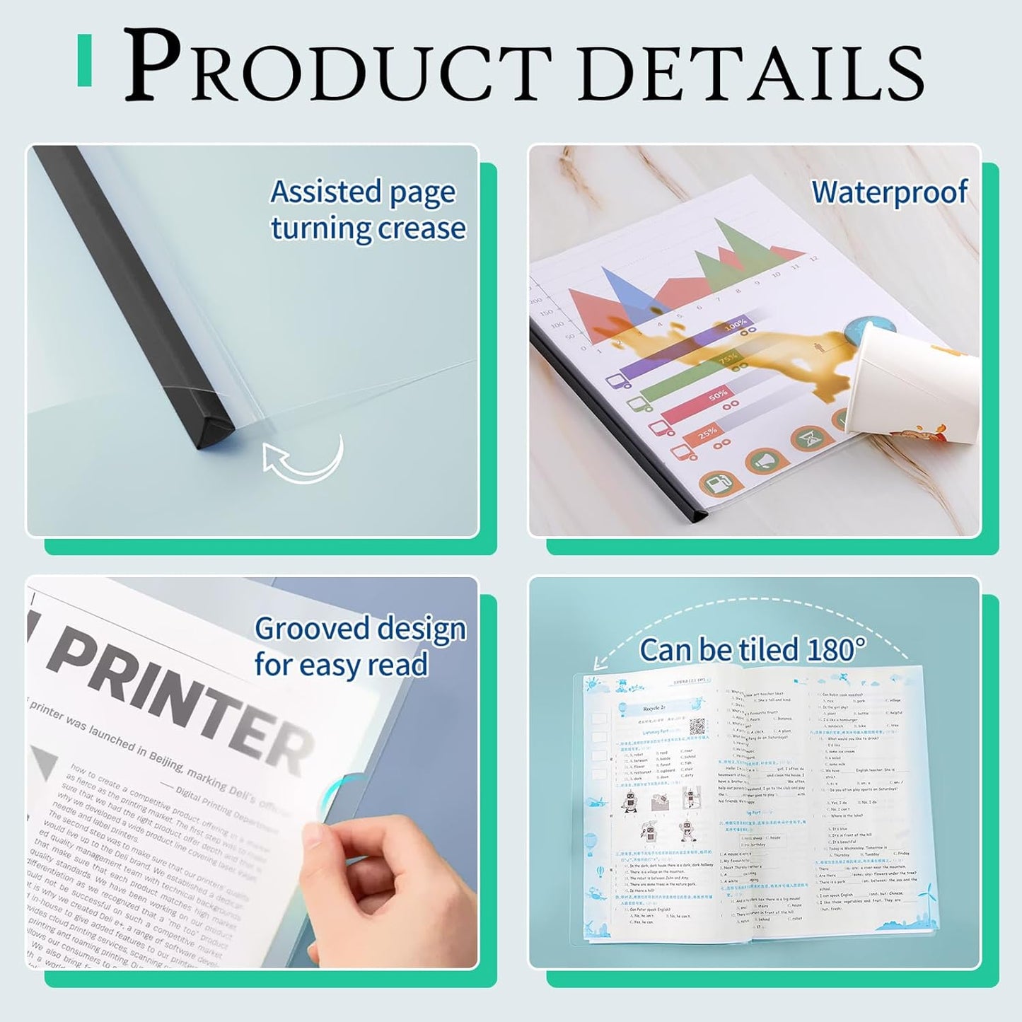 42 Pack Report Covers, COIDEA Report Covers with Sliding Bar, Presentation Folders for A4 and Letter Size Paper, Clear Report Covers Binder Bulk for School Business, 70 Sheet Capacity