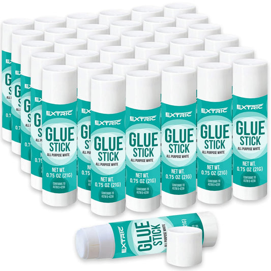 Glue Sticks Bulk Classroom, White Glue Sticks for Kids 36 Count, 0.75 Ounce, Washable All Purpose, for Kids, School and Home
