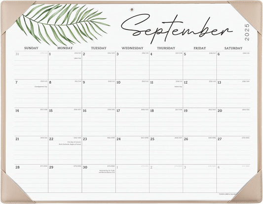Large Desk Calendar 2025-2026 with Desktop Mat, Cabbrix Desk Pad Calendar 21 x 16-1/2 Inch from July 2025 to December 2026, Desk Blotter Calendar for Home School and Office