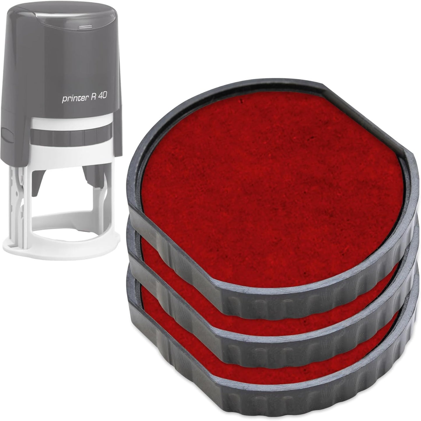 COLOP E/R40 Non-Toxic, Water Based Premium Replacement Pad for Printer R40 Stamp - Pack of 3 - Red