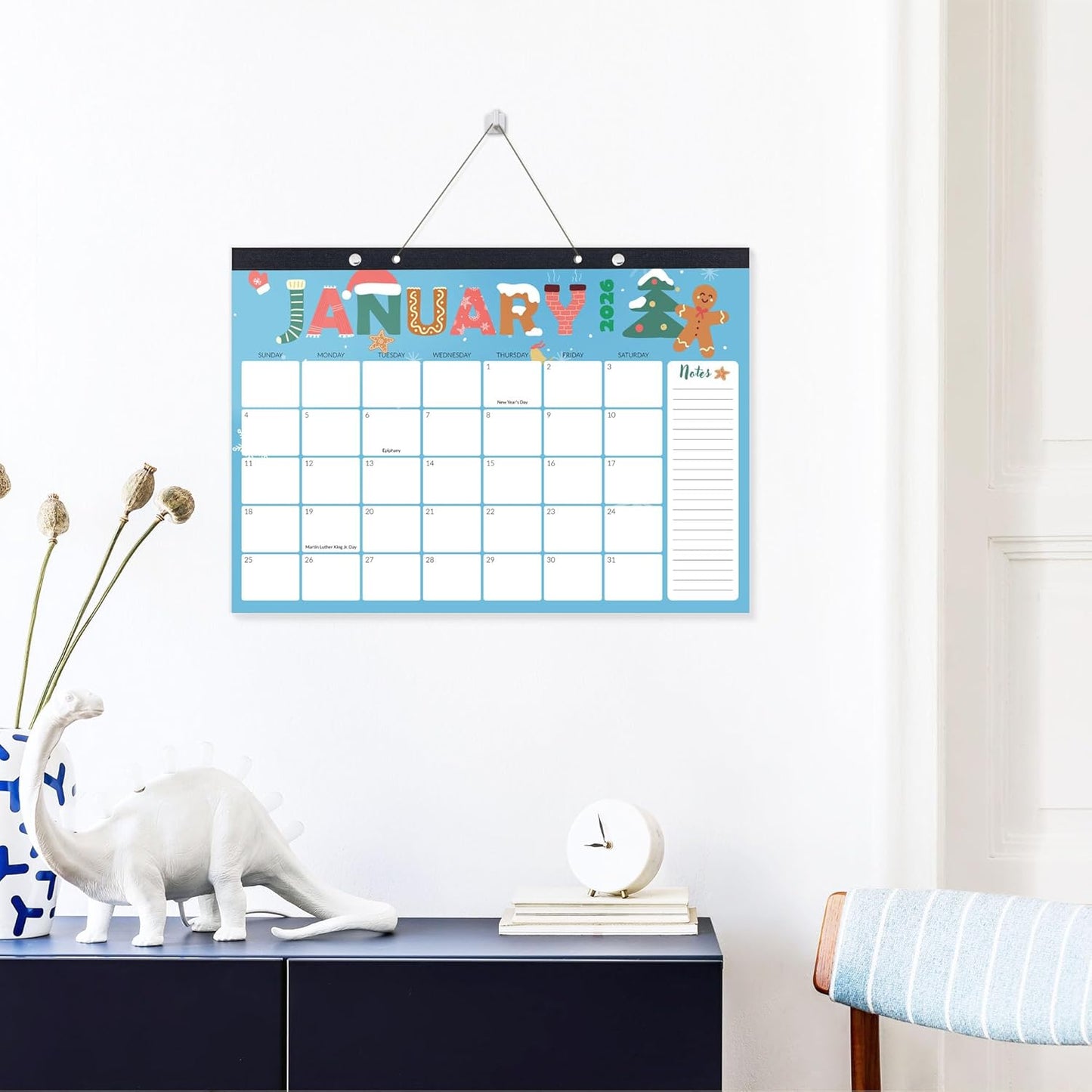 SUNEE Desk Calendar 2025-2026, 18 Months from Oct. 2025 to Mar. 2027, 17"x12" Academic 2026 Calendar for Home, School, or Office Desk Top Organizing, Seasons Color Monthy Calendar 2026