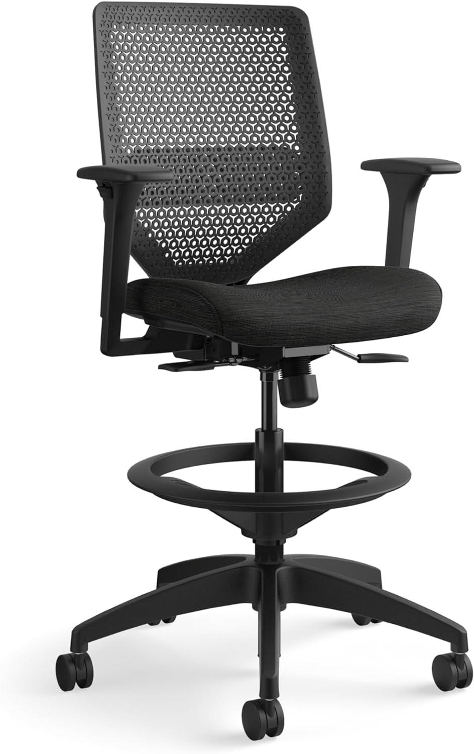 HON Solve Standing Desk Chair, ReActiv High Back Support, Office Chair with Foot Rest, Ergonomic Office Chairs, Adjustable Height