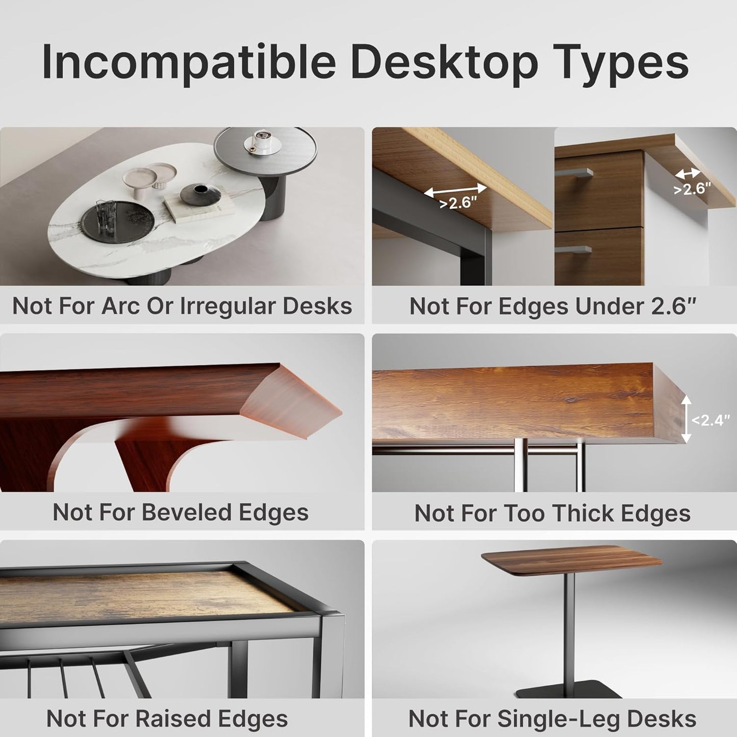 Desk Extender Tray, 24" x 12" Clamp On Desk Shelf, Desk Extension with Laptop Holder, Table Desk Arm Rest, Clamp On Keyboard Tray for Office and Home, Workstation Organizer, Medium, Black