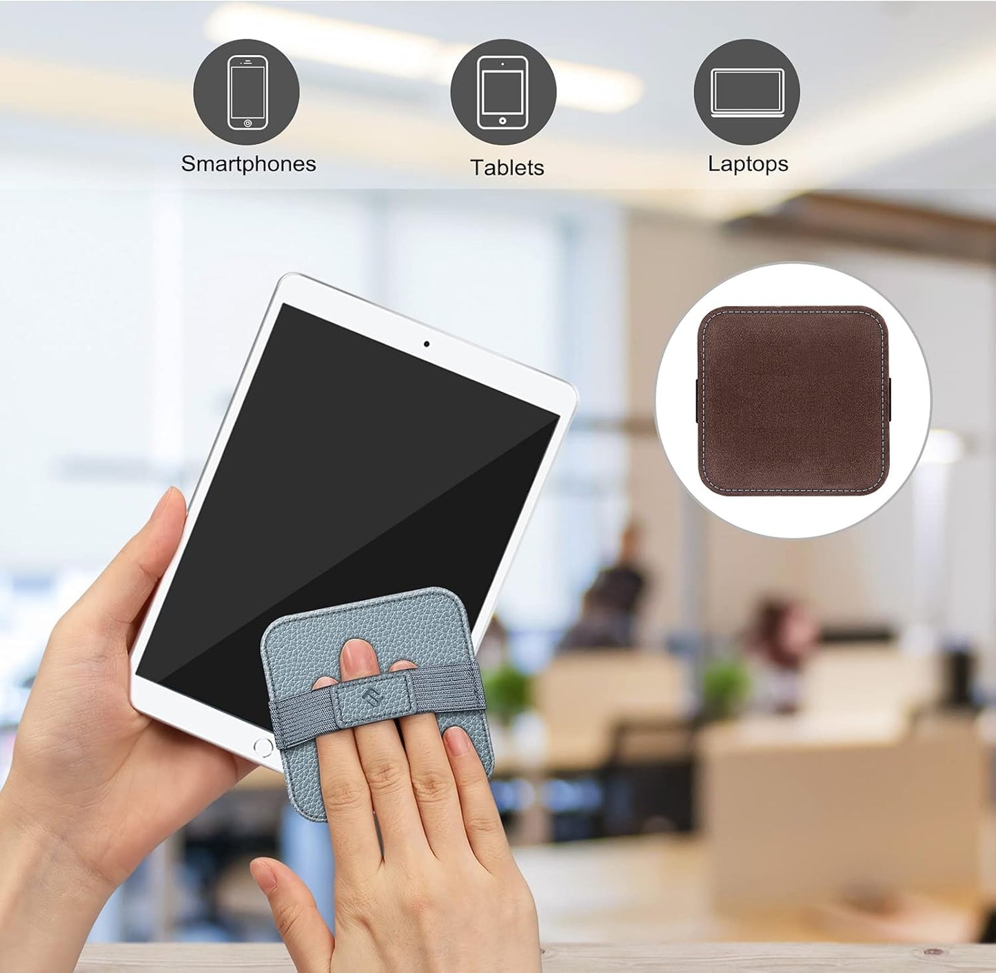 Fintie Screen Cleaning Pad, [4 Pack] Soft Cloth Wipes Screen Cleaner with Elastic Strap for iPad, iPhone, MacBook, Tablets, Laptop (Blooming Hibiscus)