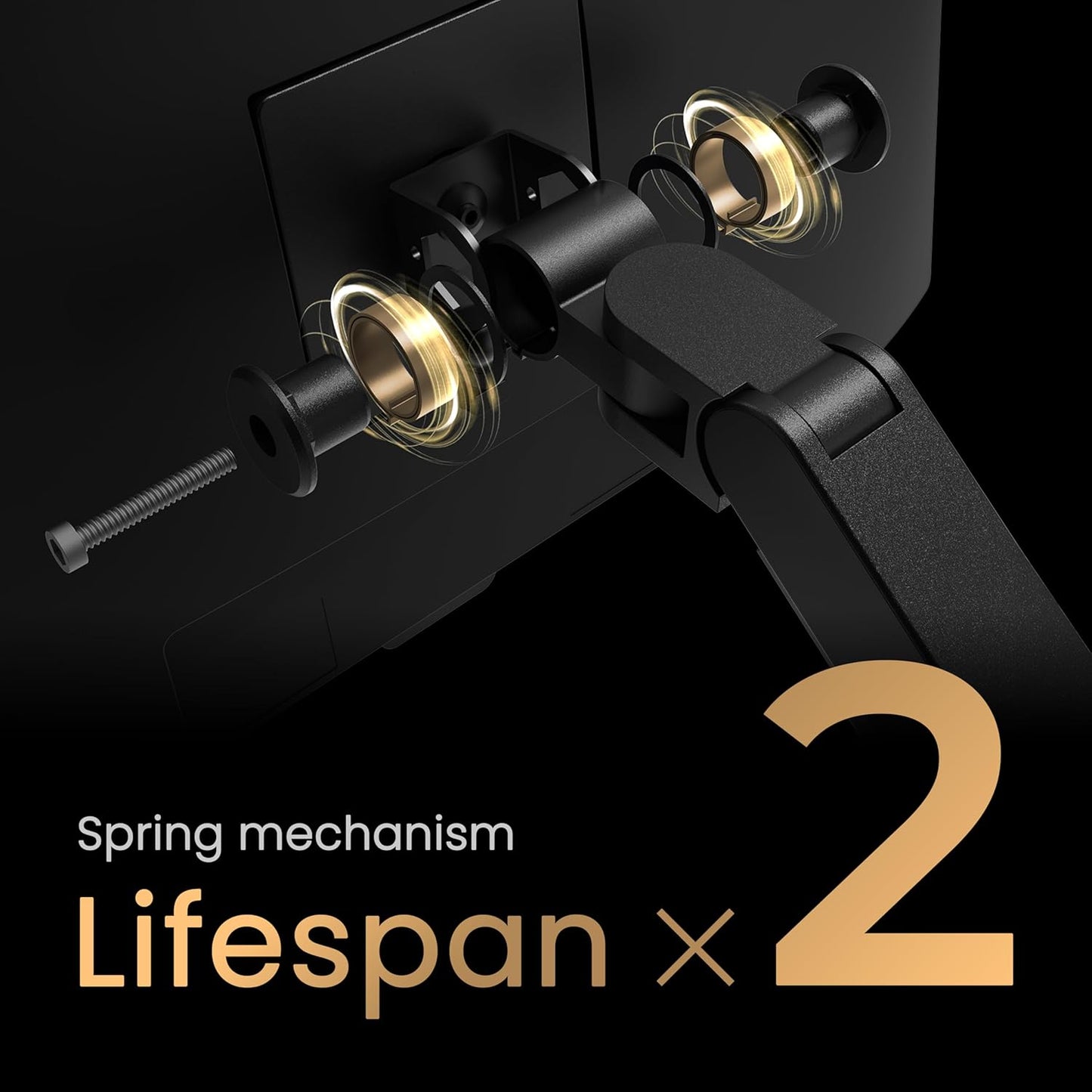 BenQ BSH01 Ergo Monitor Arm -Gas Spring Monitor Stand for Up to 45'' & 44lbs Screens, Heavy Duty, Quick Installation, No Sagging, Top Clamp and Grommet Base, Reinforcement Plate, VESA 75x75 &100x100mm